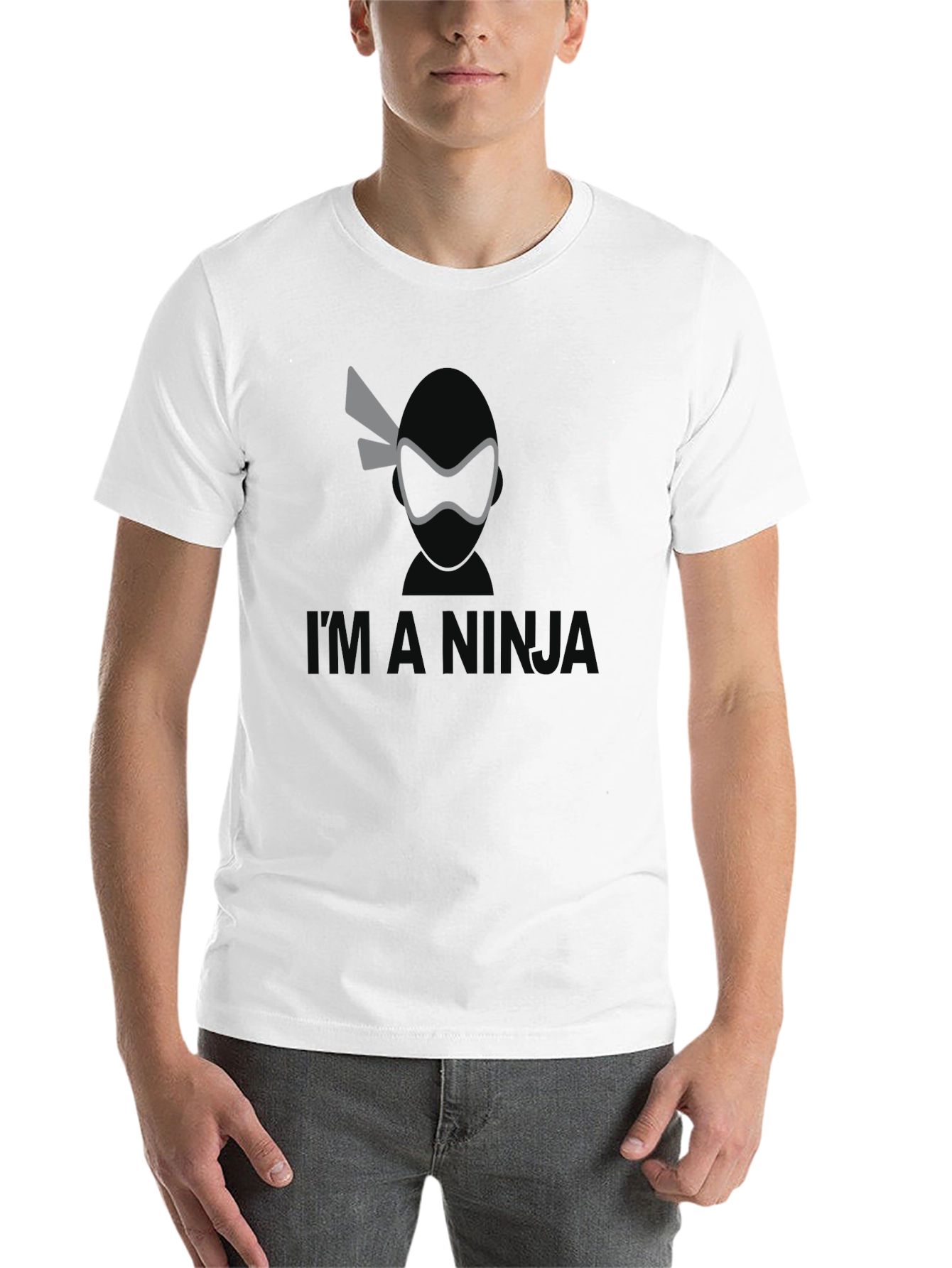 Black I'm a Ninja Graphic Tee - Black Short Sleeve T-Shirt view 14
