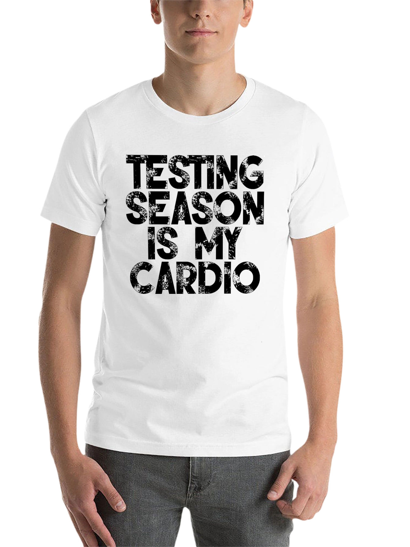 Black Testing Season Is My Cardio Black Graphic Tee view 14