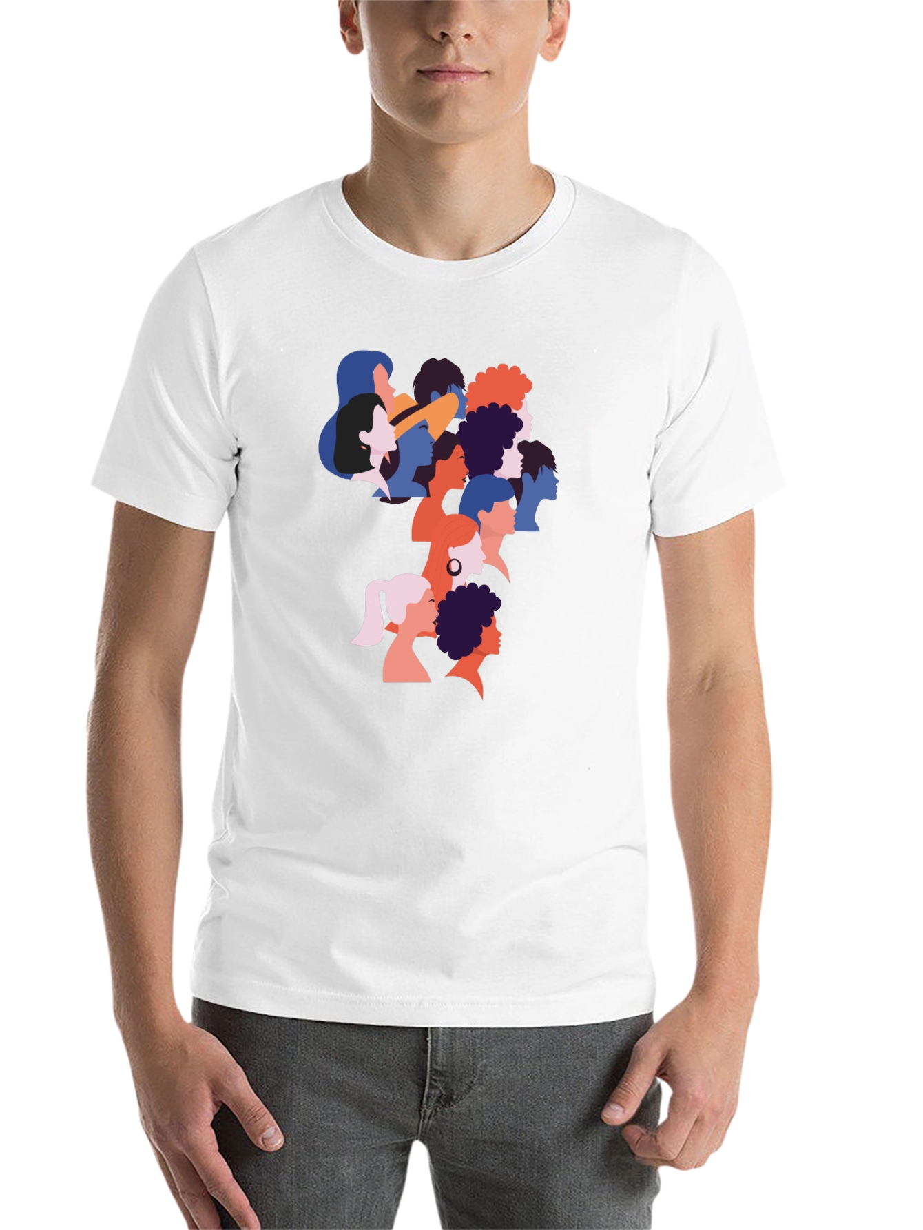 Black Diverse Faces Graphic T-Shirt - Black view 14