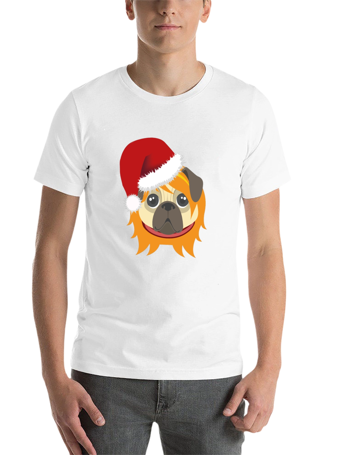 Black Festive Pug T-Shirt - Holiday Cheer view 14