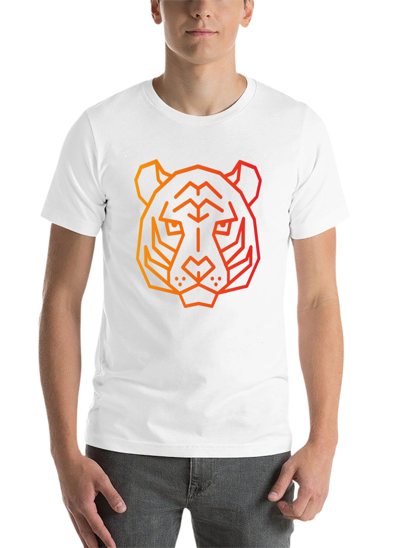 Black Geometric Tiger Graphic Tee - Black view 14