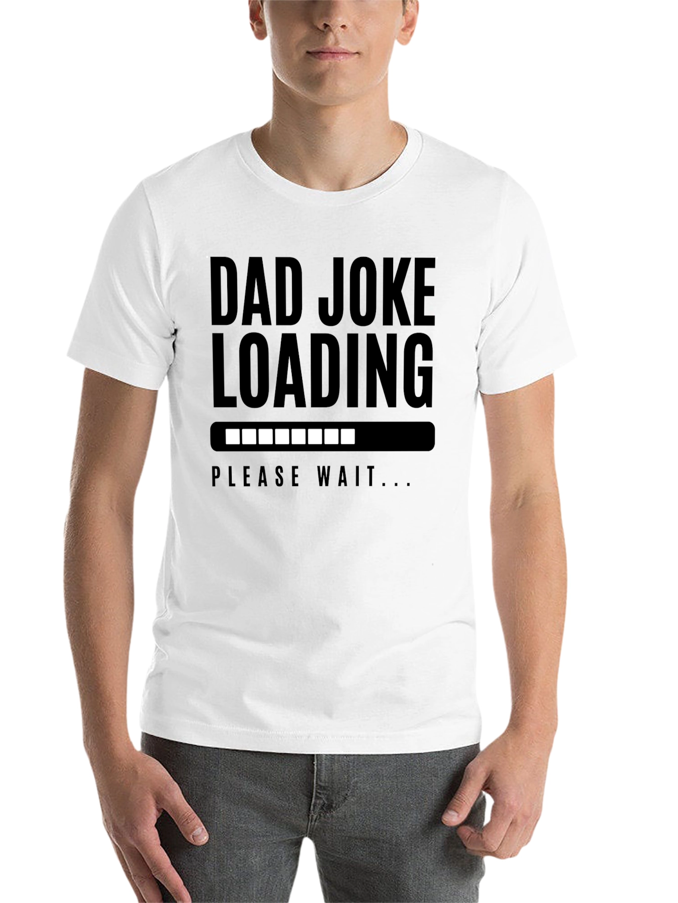 Black Dad Joke Loading T-Shirt - Humorous Father's Day Tee view 14