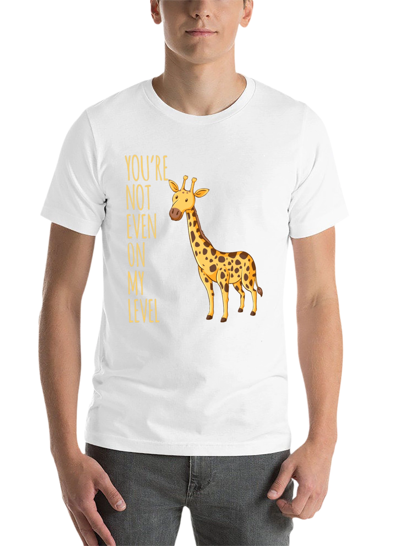 Black Giraffe Humor T-Shirt - You're Not Even On My Level view 14