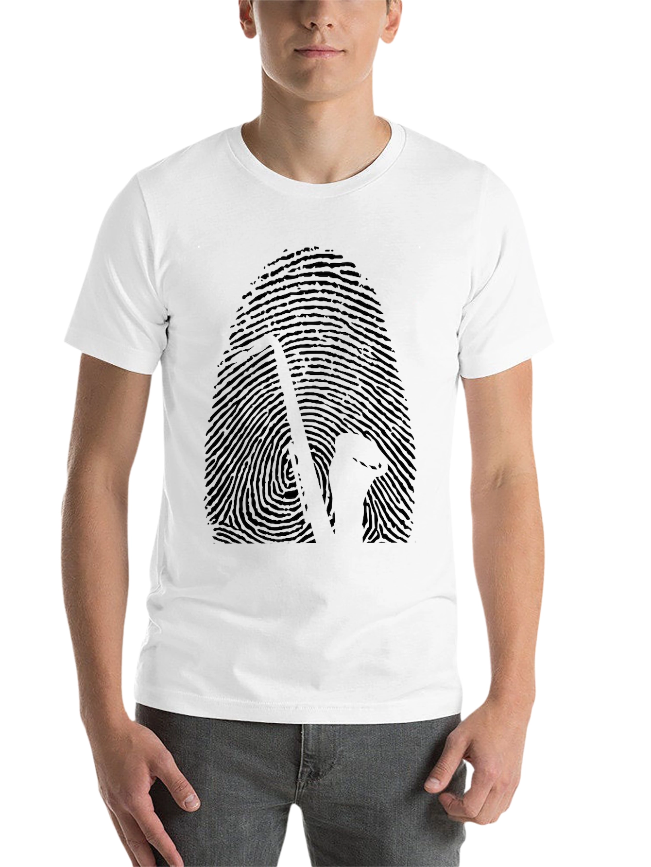 Black Saxophone Fingerprint Graphic T-Shirt view 14