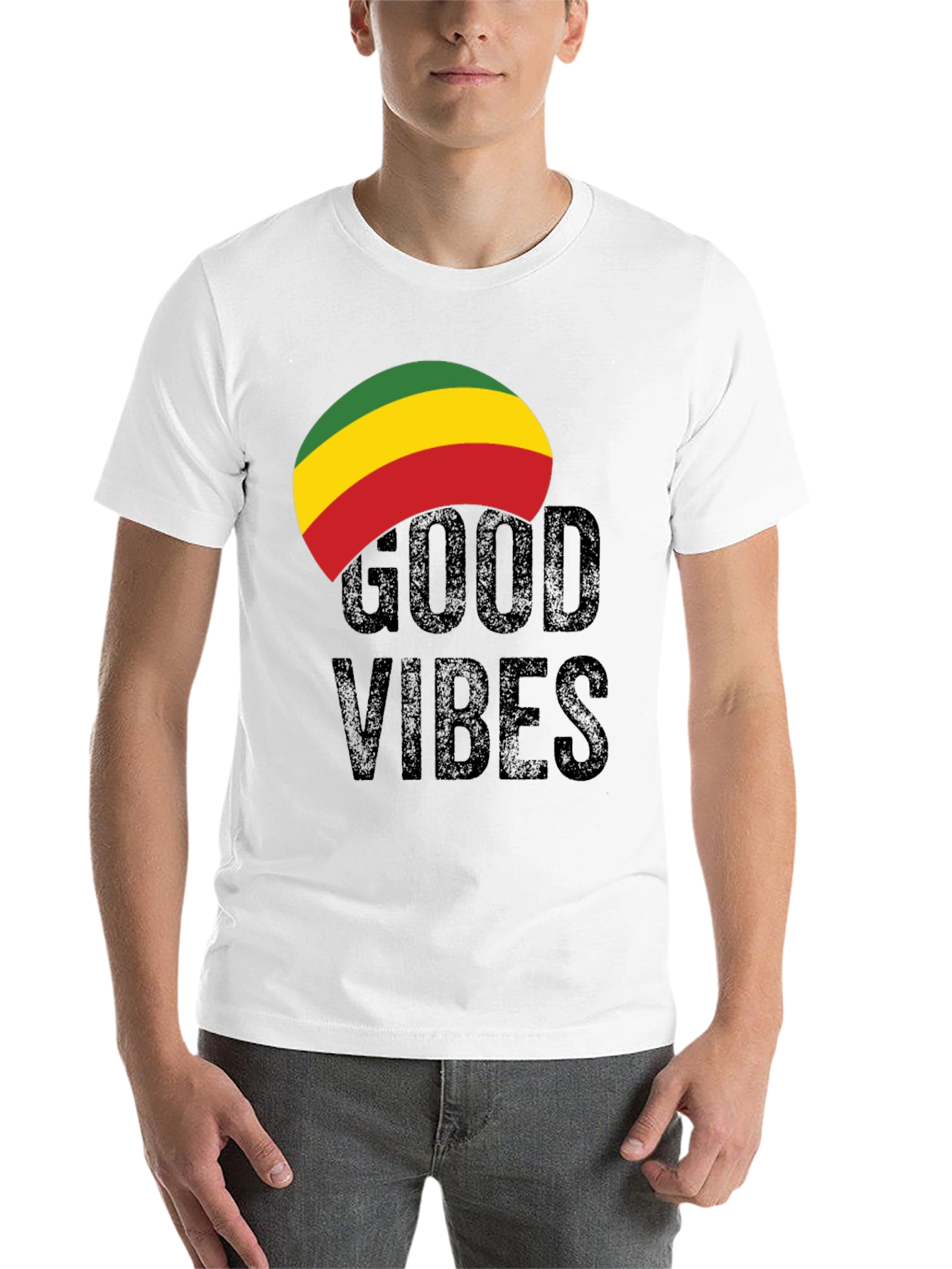Black Rasta Good Vibes Graphic Tee - Black view 14