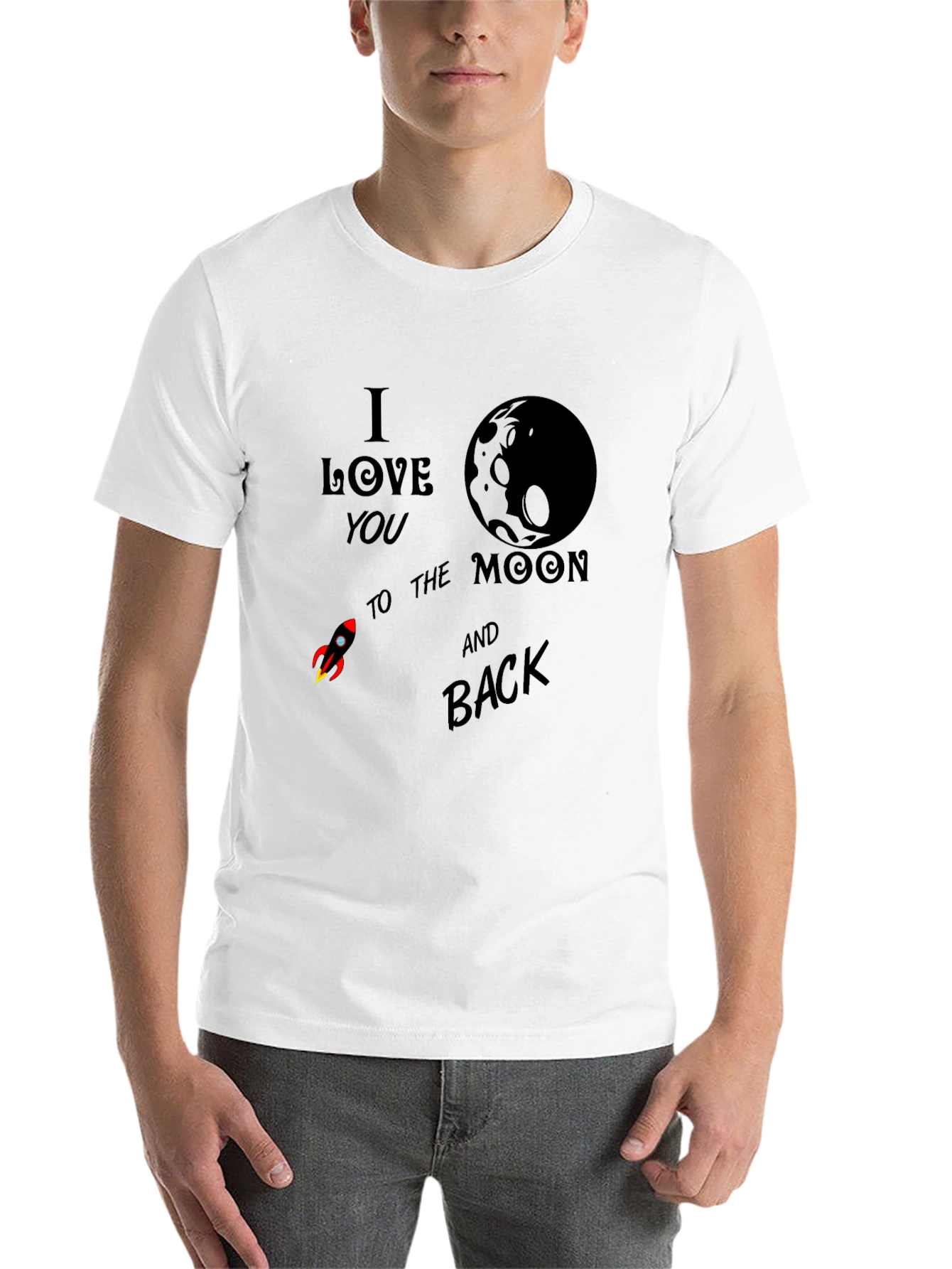Black I Love You To The Moon & Back T-Shirt view 14