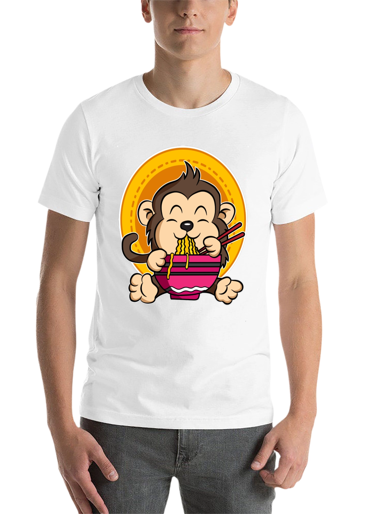 Black Monkey Ramen T-Shirt - Cute & Funny Design view 14