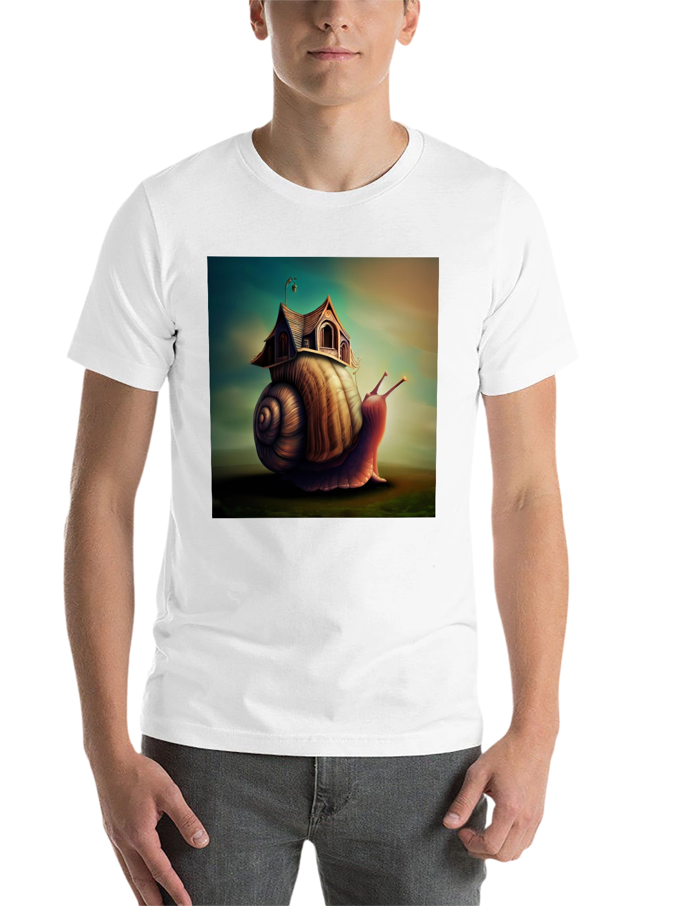 Black Whimsical Snail House Tee view 14