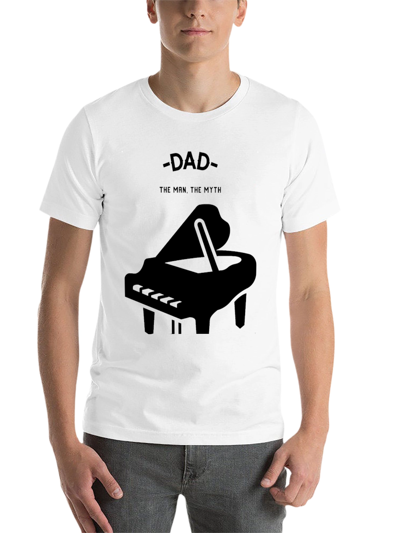 Black Dad The Man The Myth Piano Graphic T-Shirt view 14