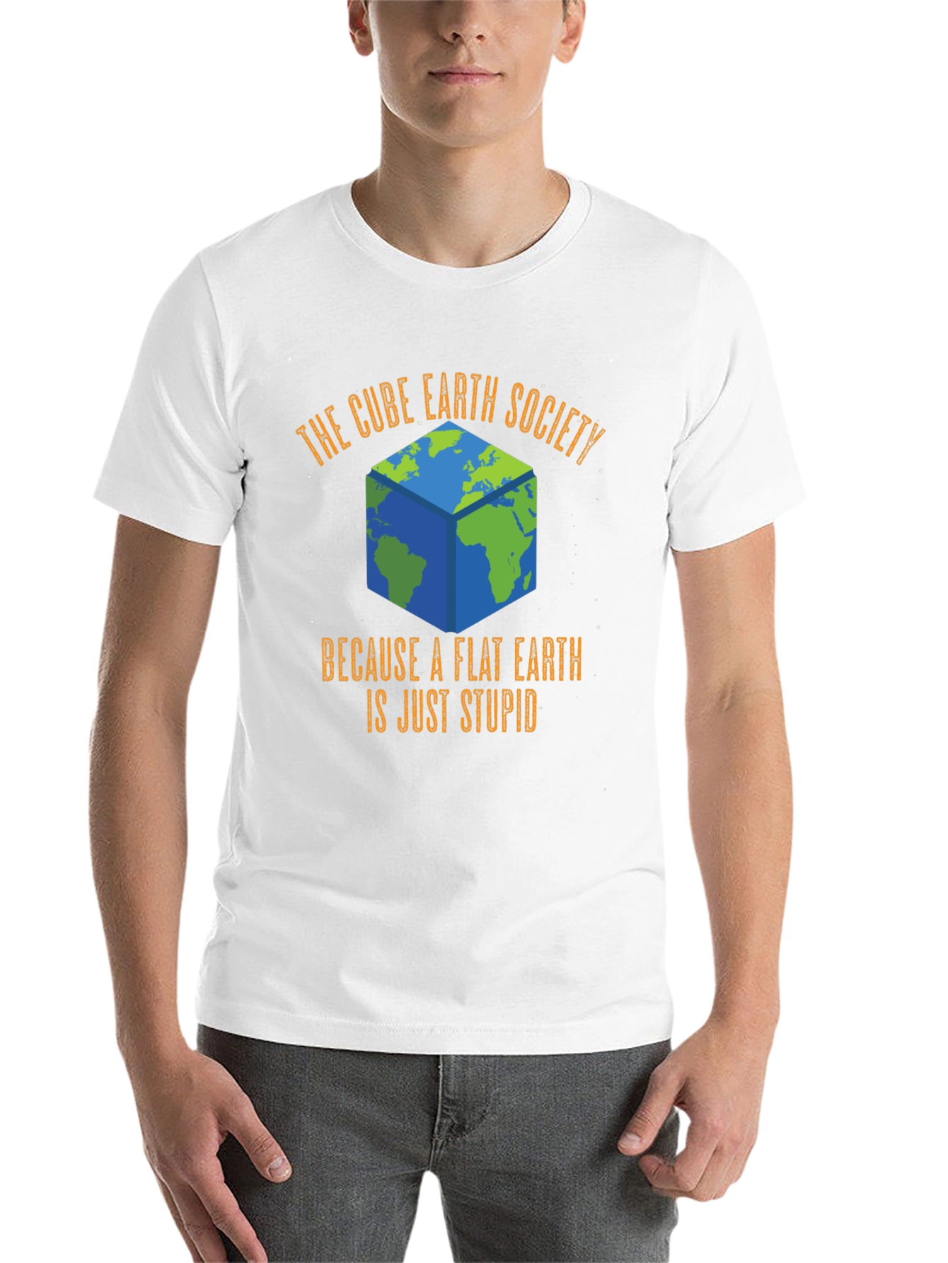 Black Cube Earth Society T-Shirt - Funny Flat Earth Conspiracy Tee view 14