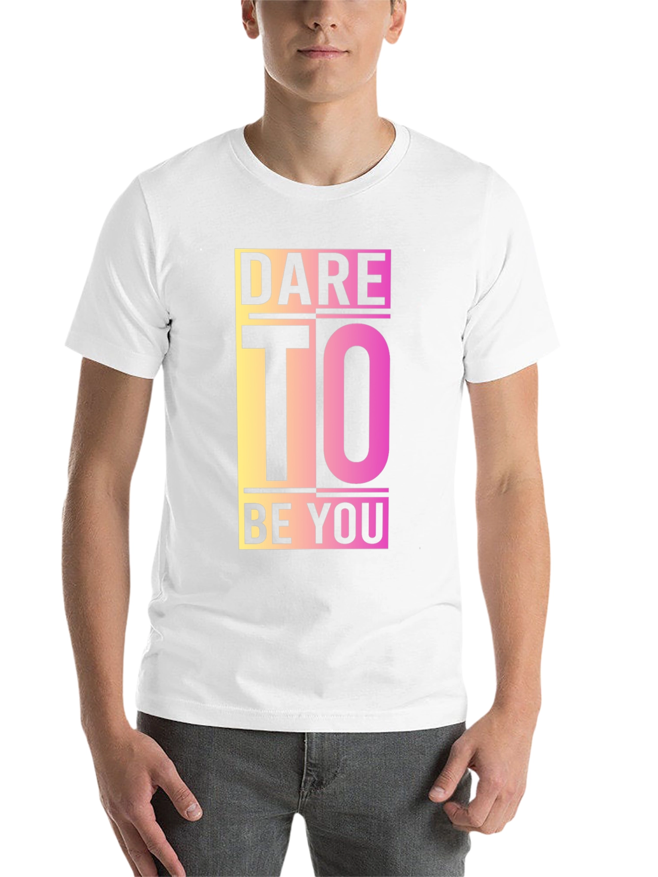 Black Dare To Be You Graphic Tee - Black Cotton Blend view 14