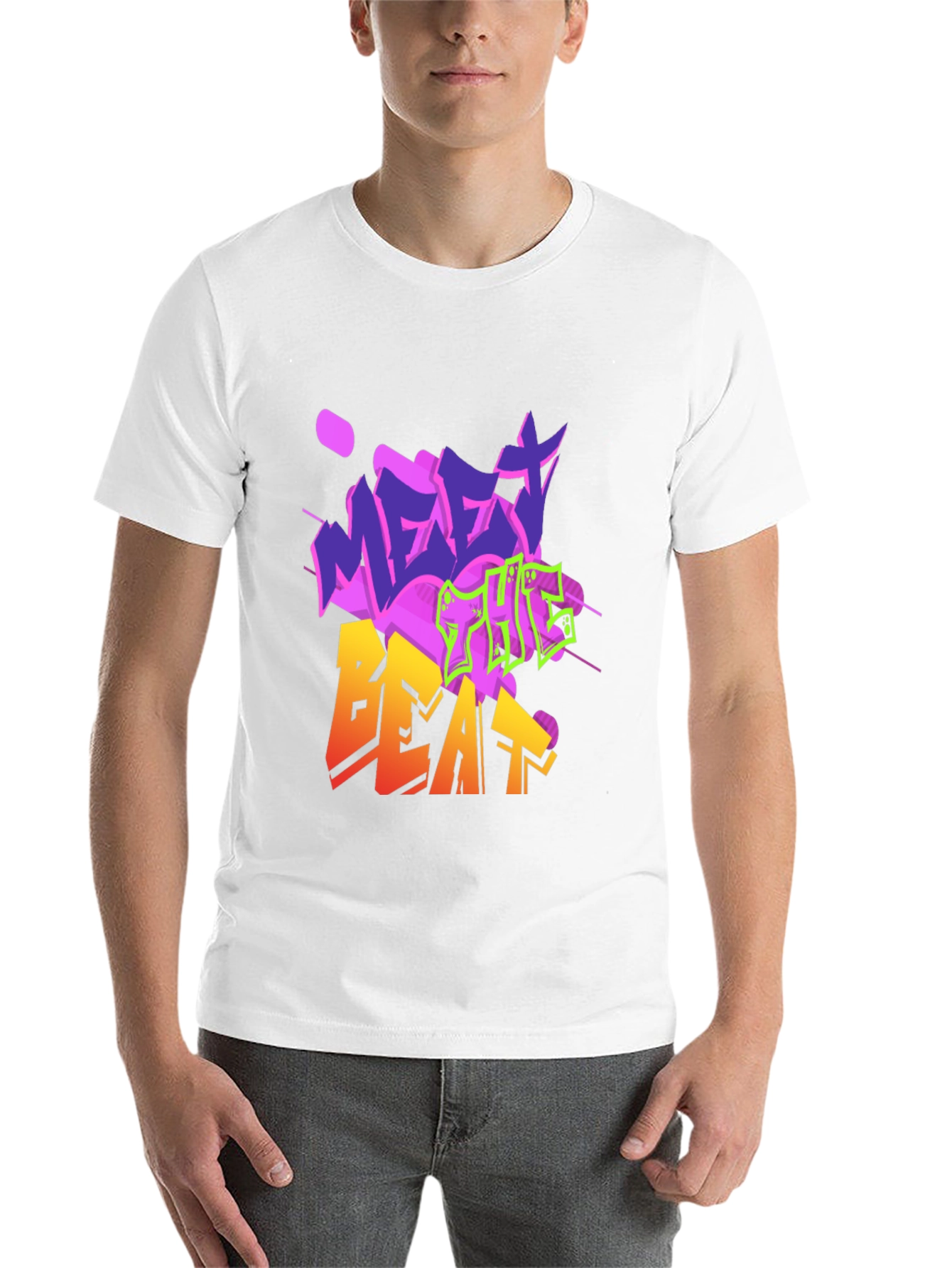 Black Meet the Beat Graphic Tee - Trendy Streetwear Style view 14