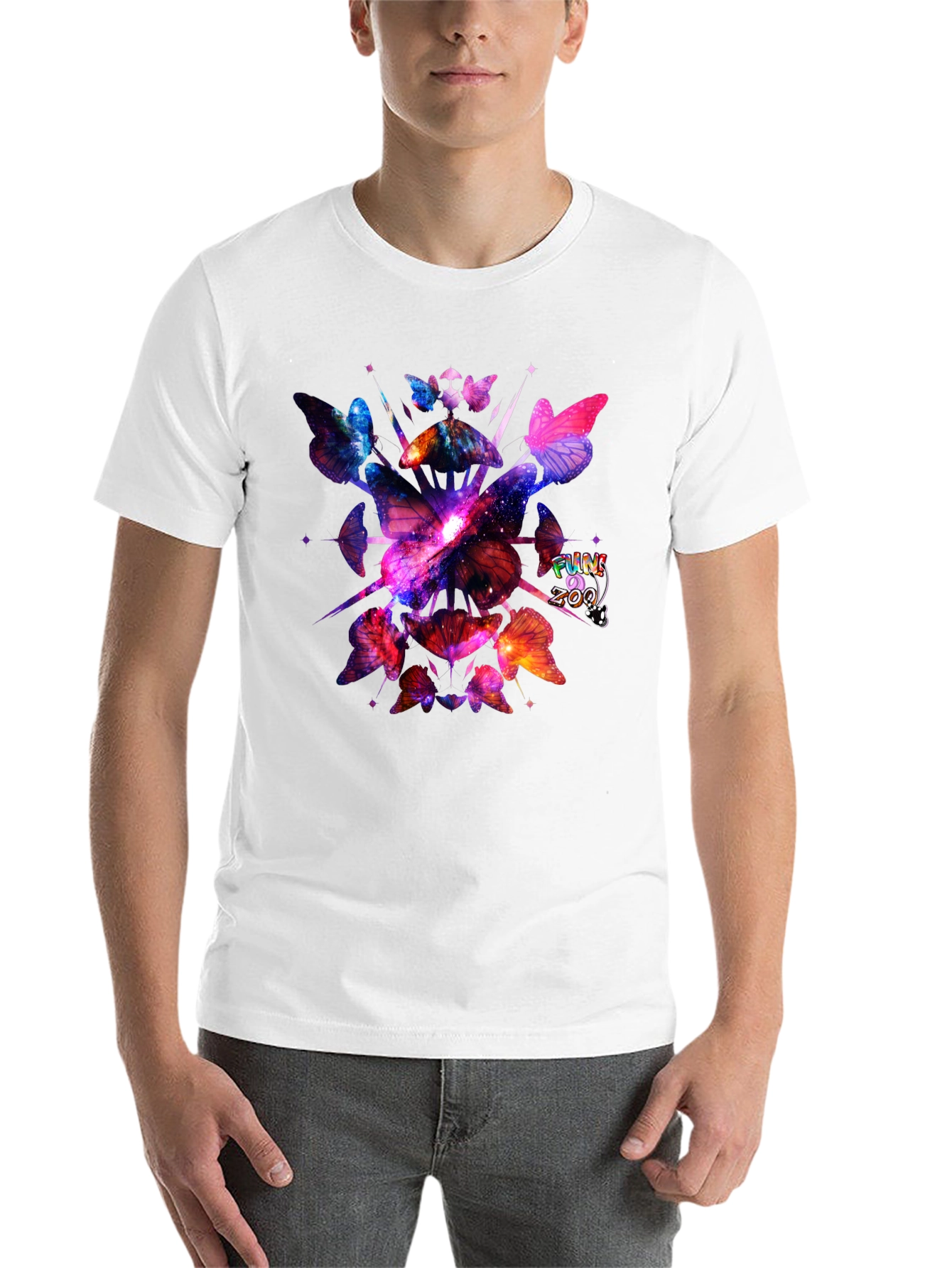 Black Galaxy Butterfly Graphic Black T-Shirt view 14