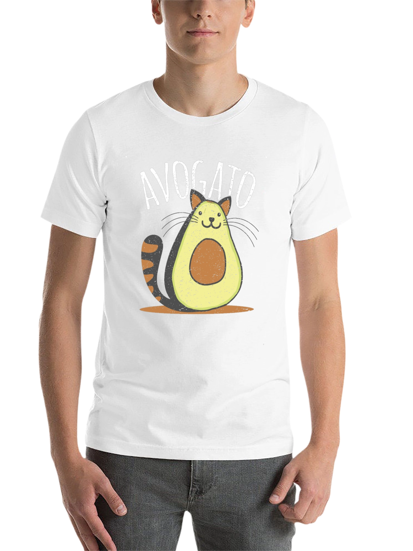 Black Avogato Funny Cat Avocado T-Shirt view 14