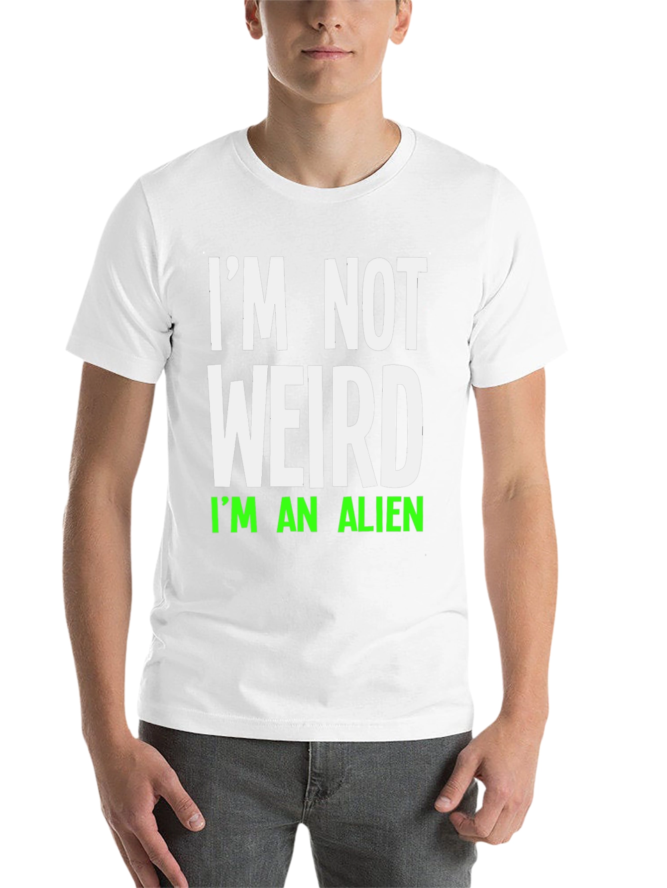 Black I'm Not Weird I'm An Alien T-Shirt view 14