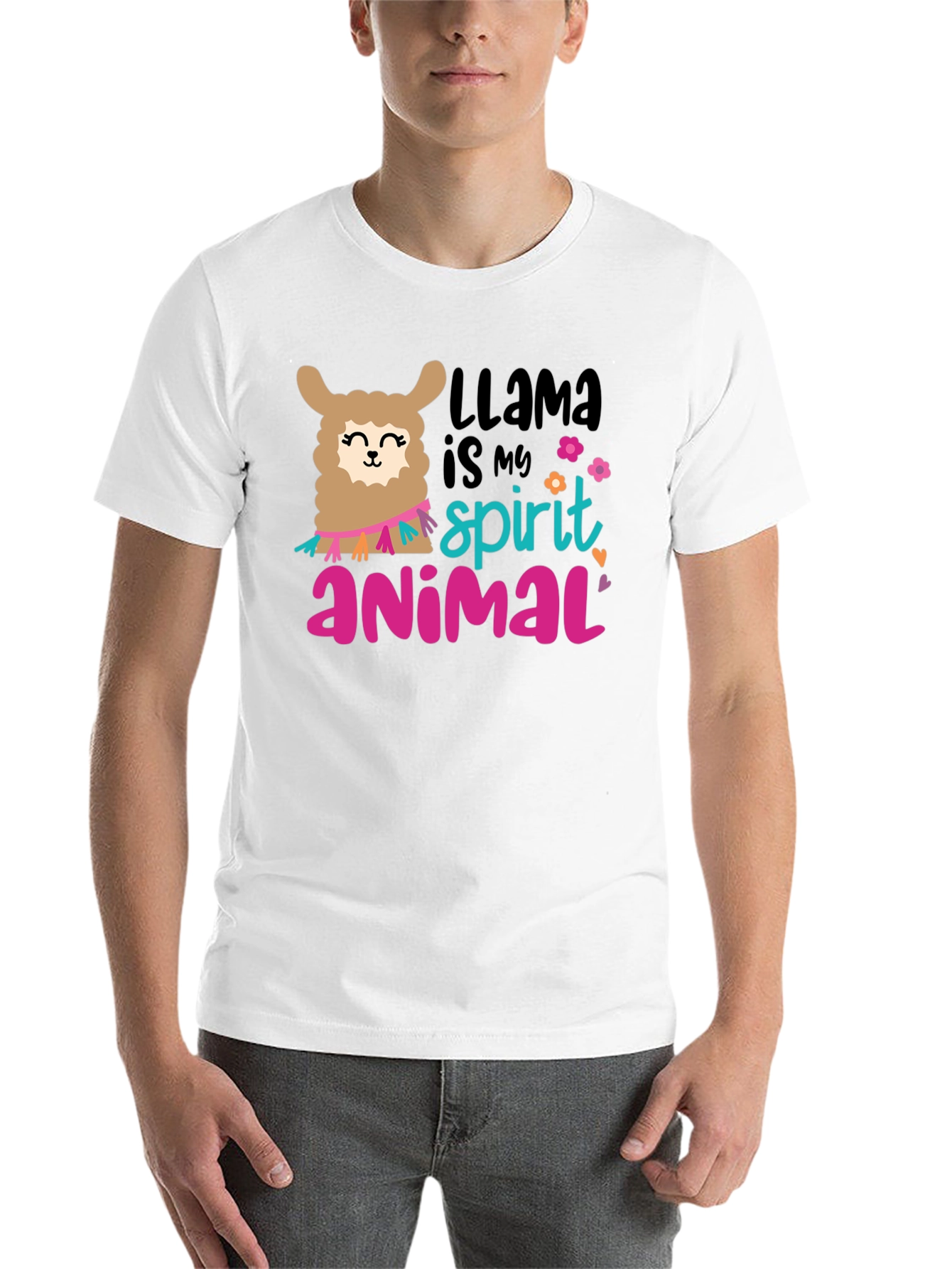 Black Llama Spirit Animal Graphic T-Shirt view 14