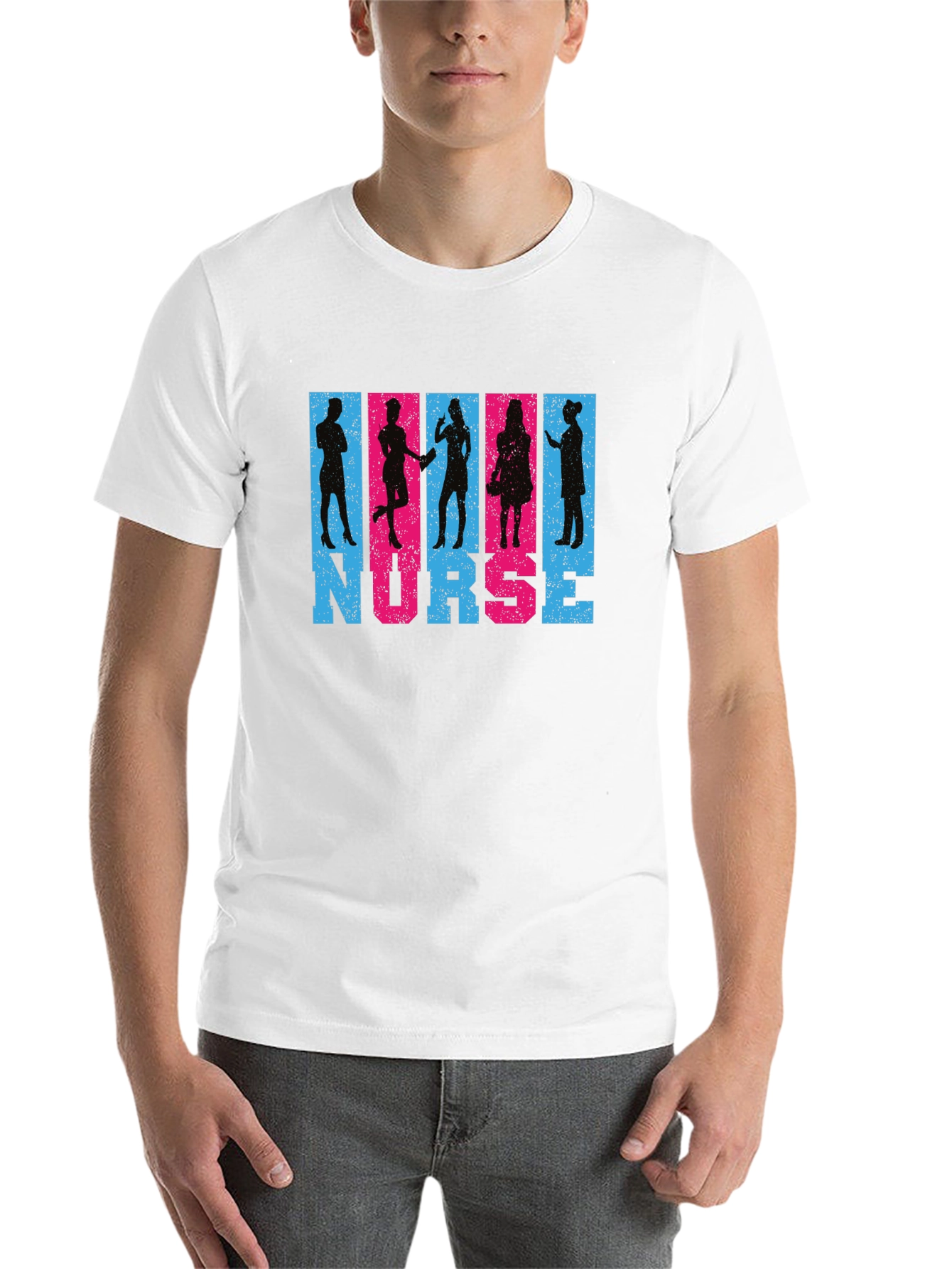 Black Nurse Silhouette Graphic T-Shirt view 14