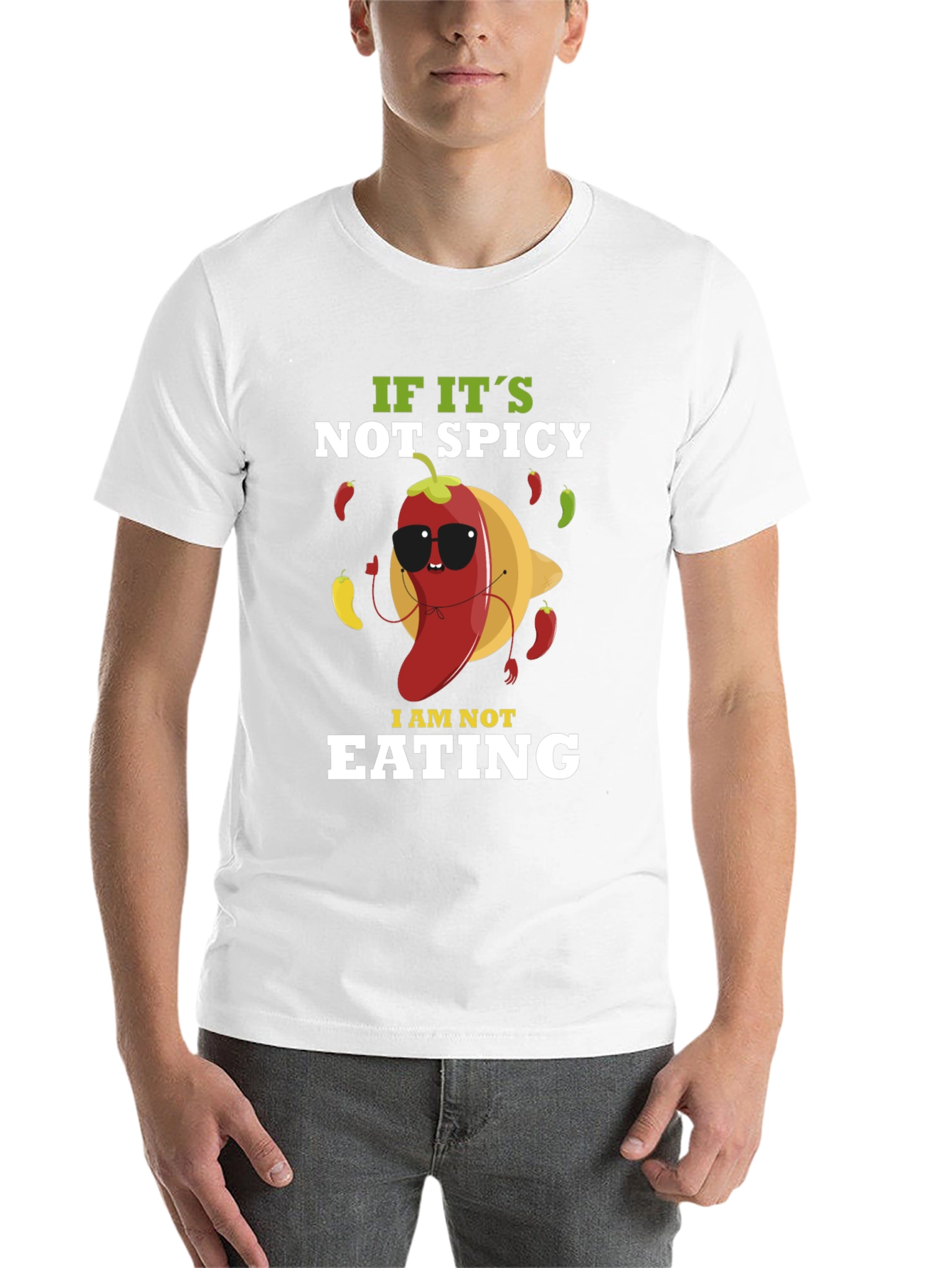 Black Spicy Food Lover T-Shirt - "If It's Not Spicy, I Am Not Eating" view 14