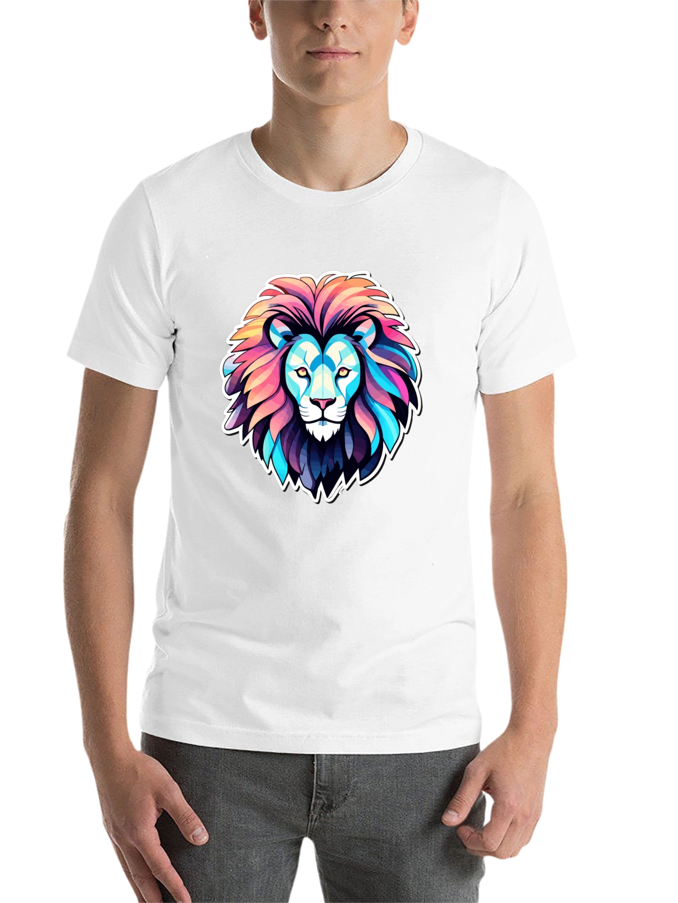 Black Vibrant Lion Graphic Tee - Bold Statement Shirt view 14
