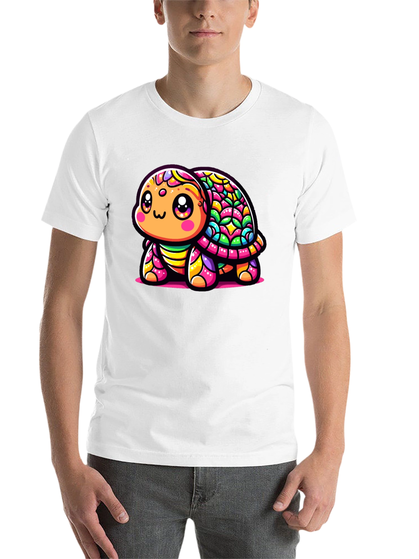 Black Colorful Turtle Graphic T-Shirt view 14