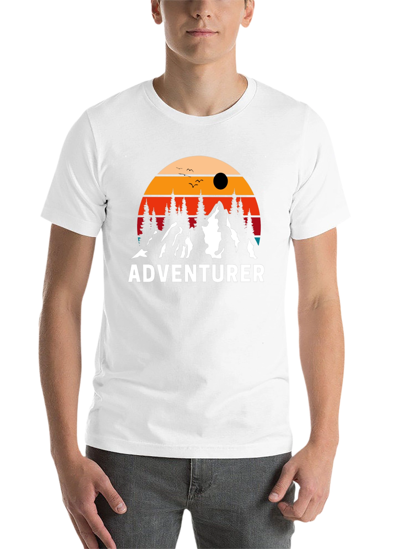 Black Adventurer Graphic T-Shirt - Mountain Design view 14