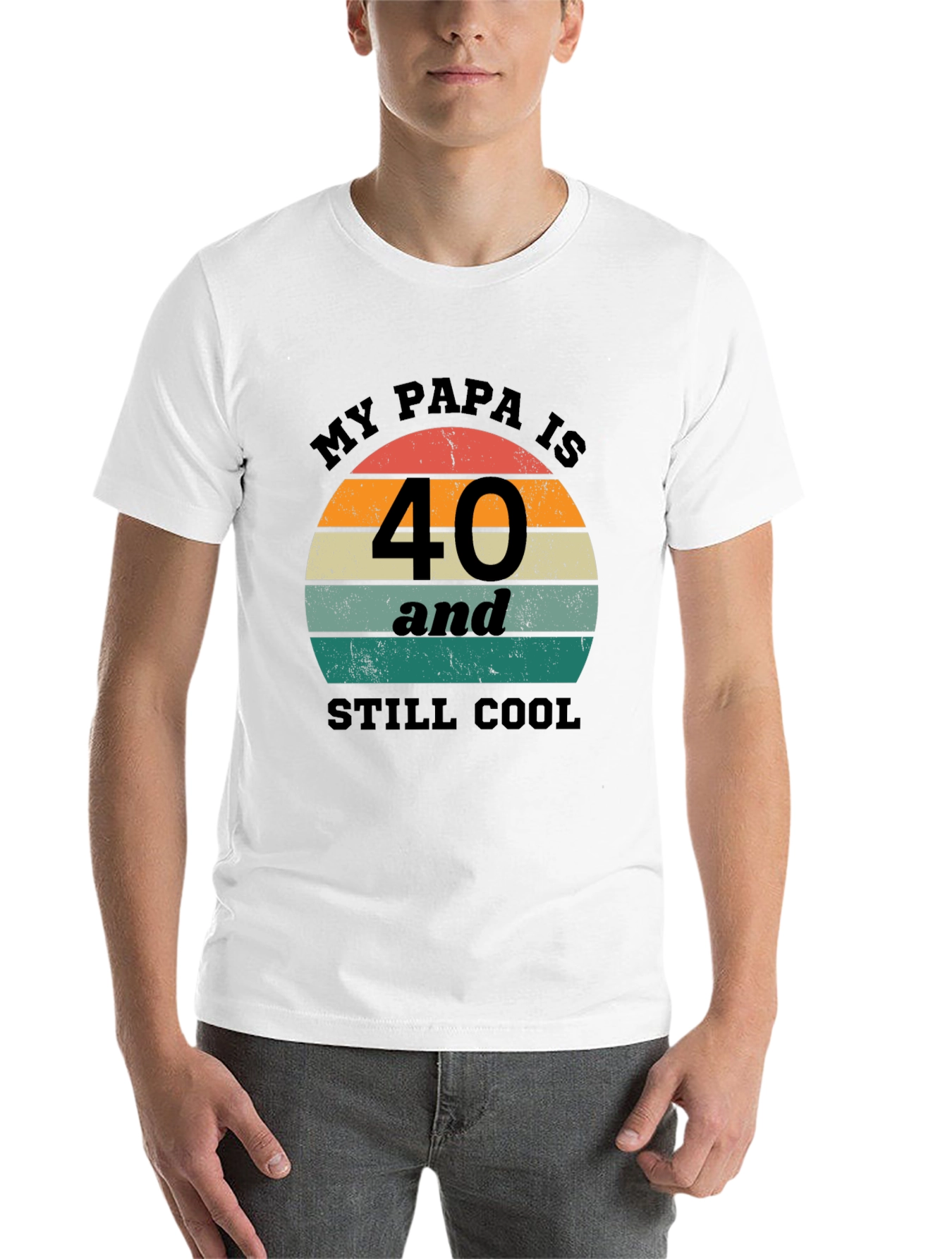 Black Funny "My Papa is 40" Birthday T-Shirt view 14