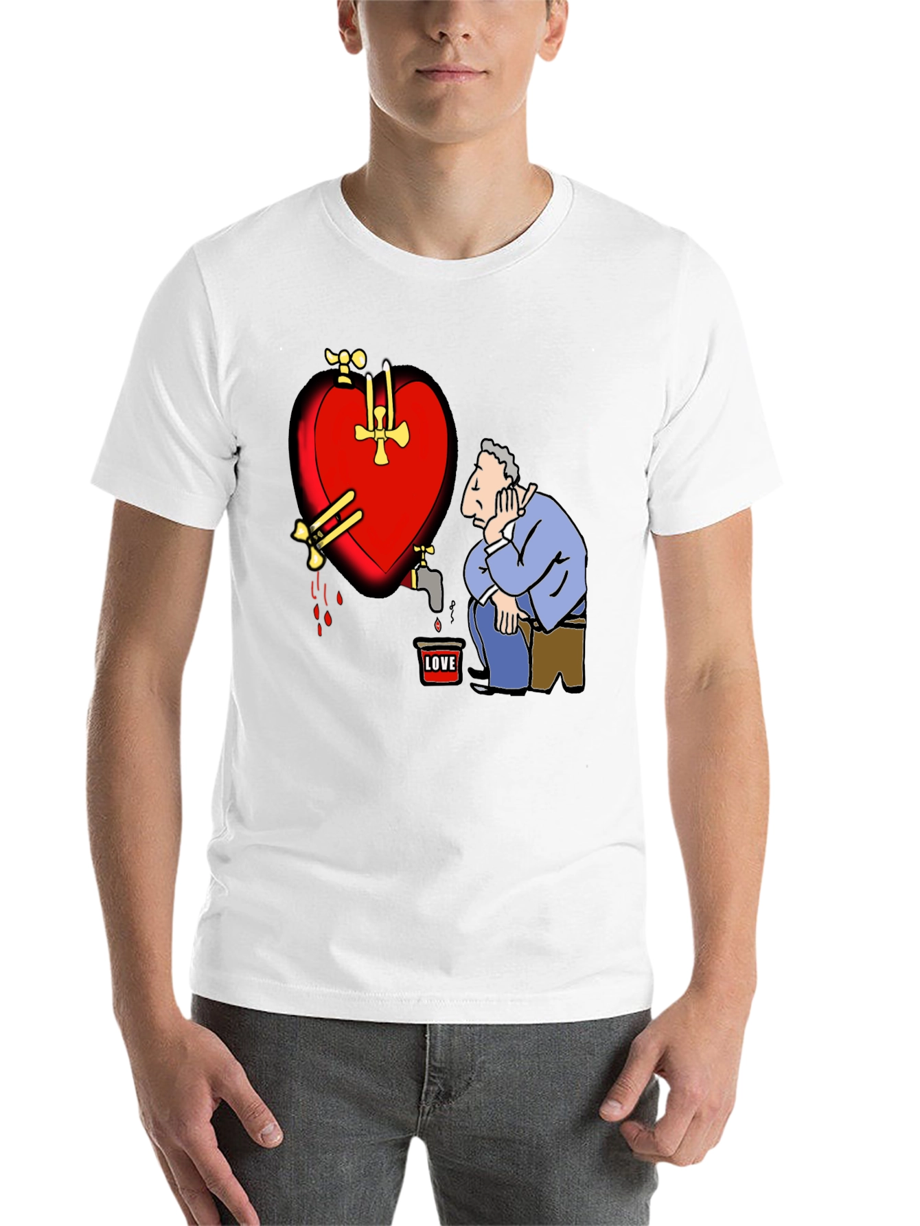 Black Sad Heart T-Shirt - Graphic Novelty Tee view 14