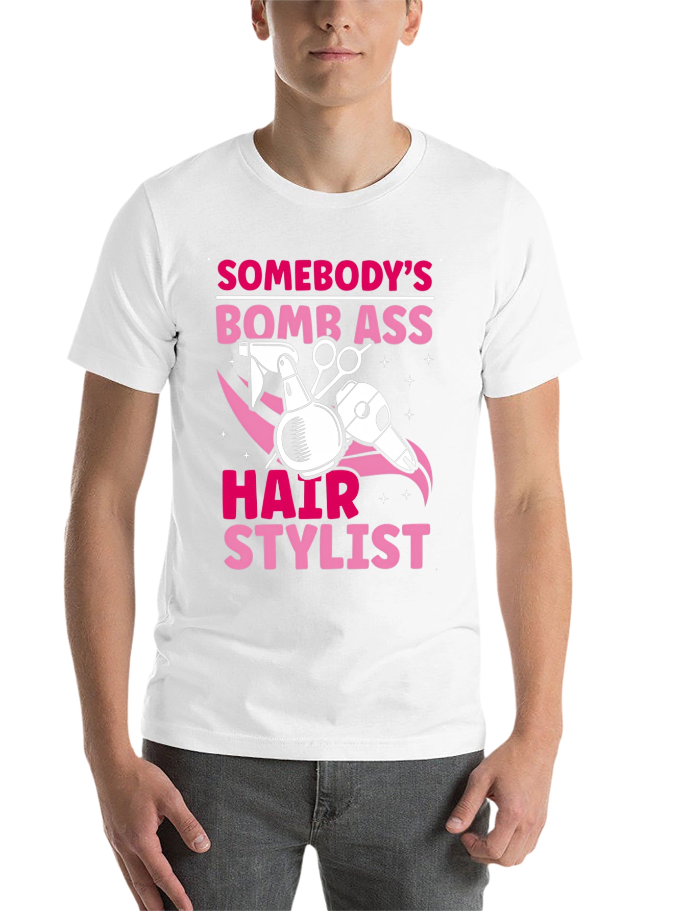 Black Bomb Ass Hair Stylist T-Shirt view 14