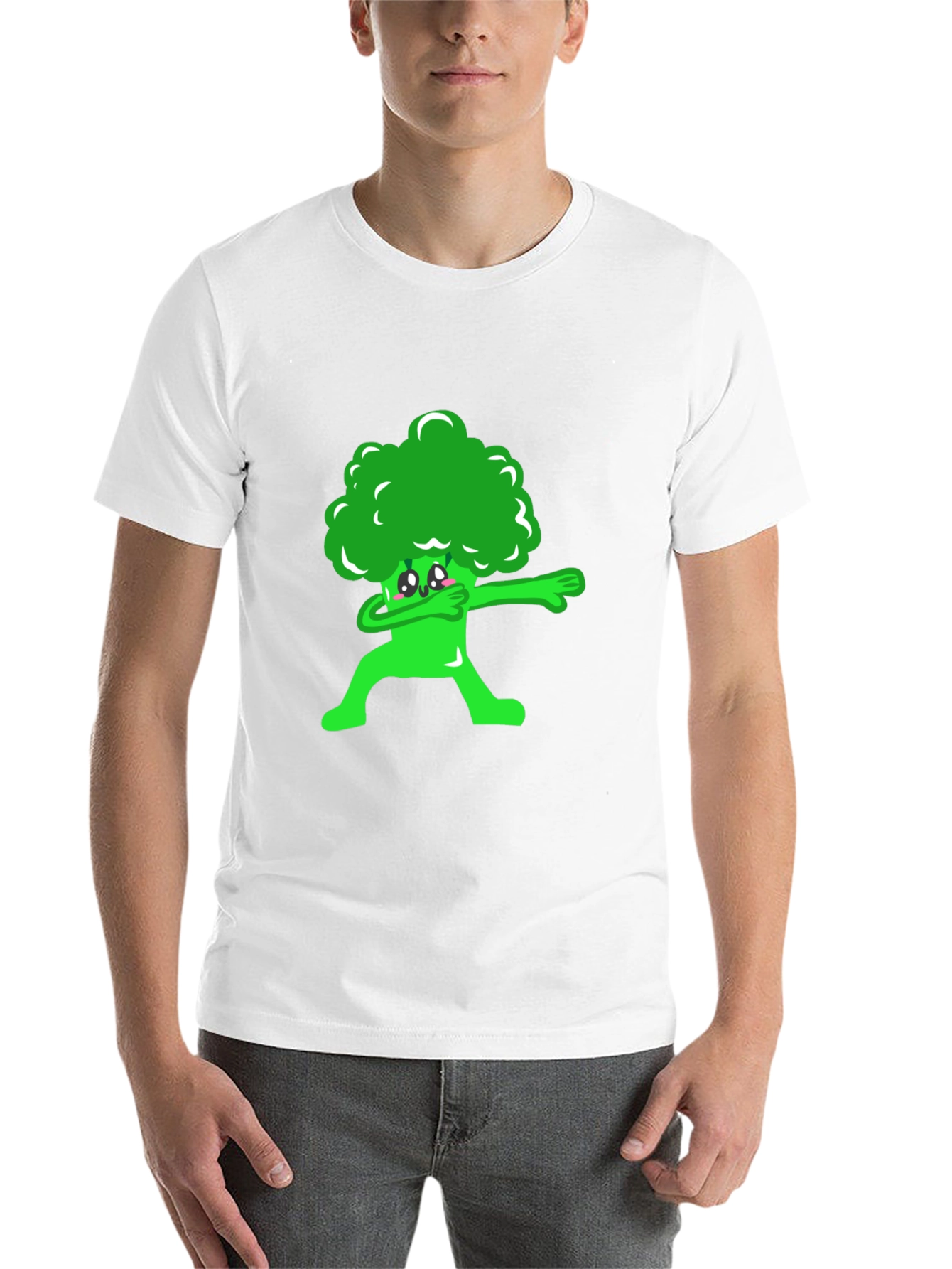 Black Broccoli Dab Graphic Tee - Fun Foodie Shirt view 14