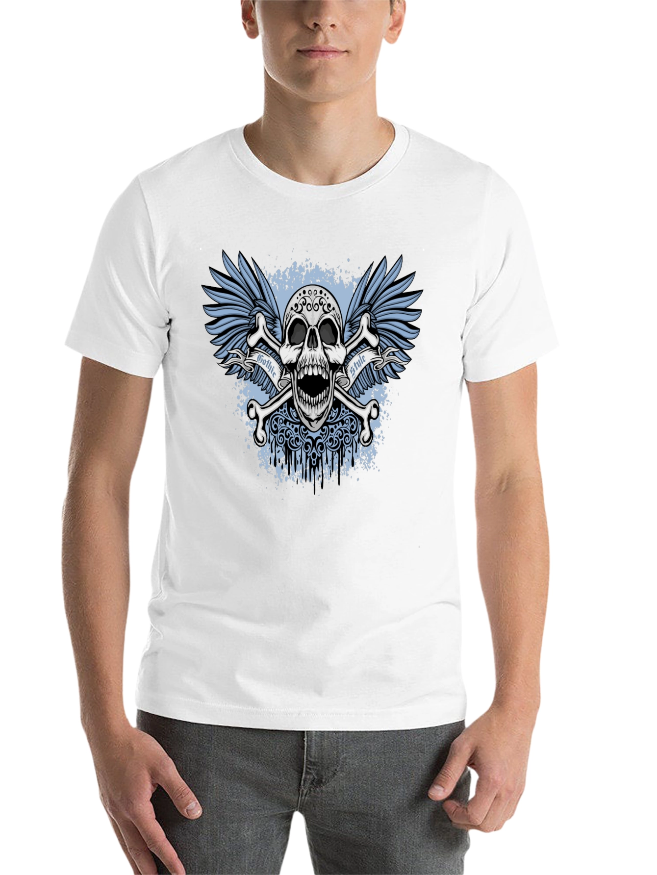 Black Gothic Skull T-Shirt view 14