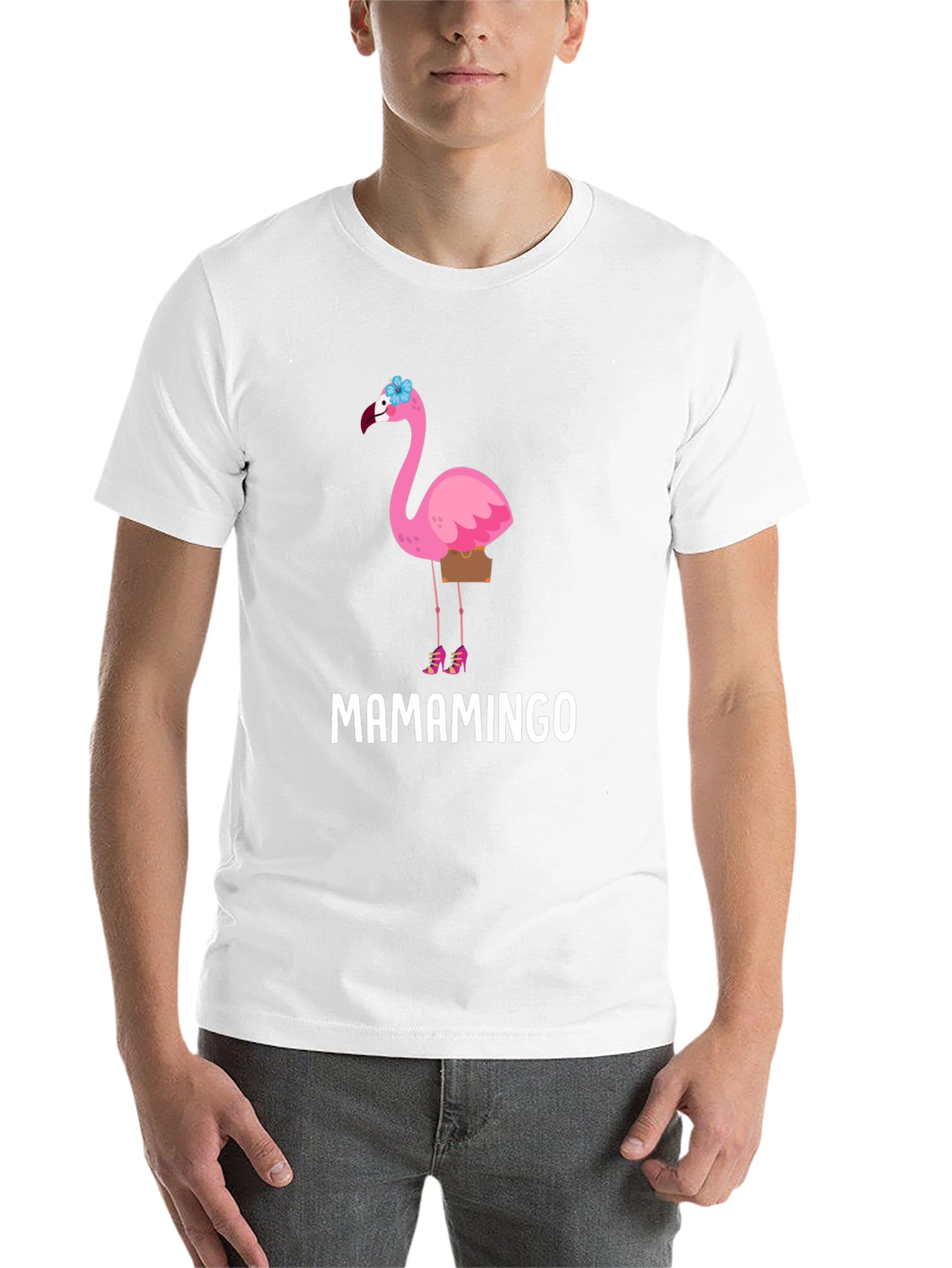 Black Mamamingo T-Shirt - Flamingo Graphic Tee view 14