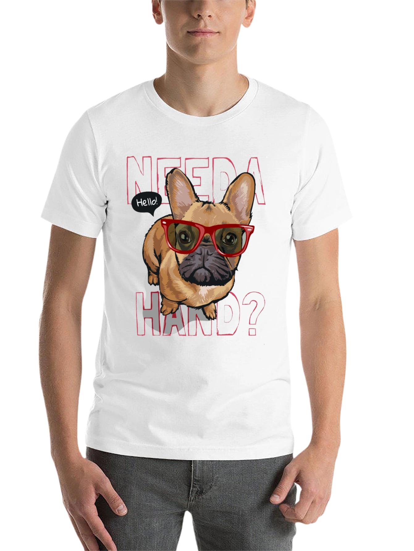 Black Need a Hand? Bulldog Tee view 14