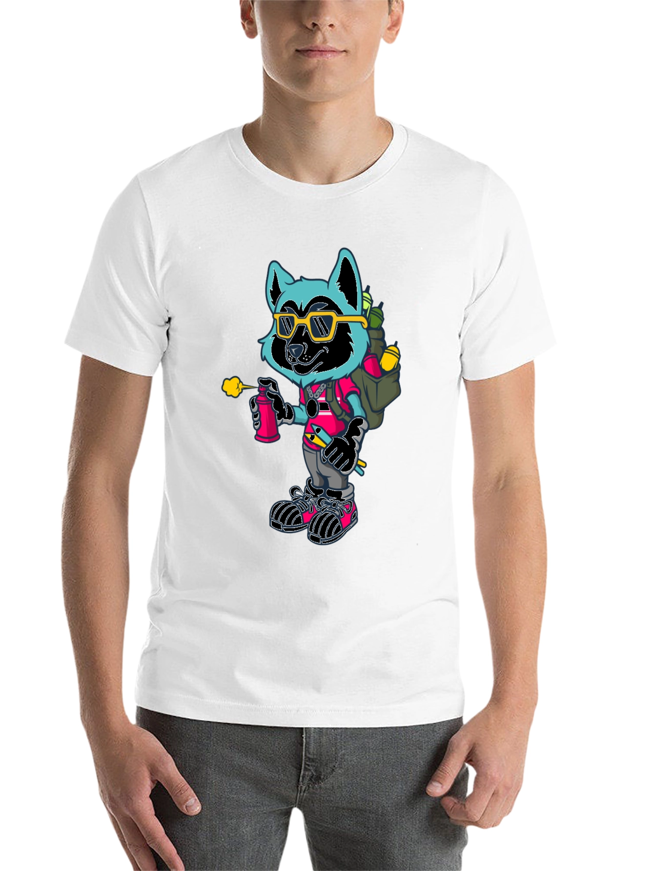 Black Cool Raccoon Graphic Tee view 14