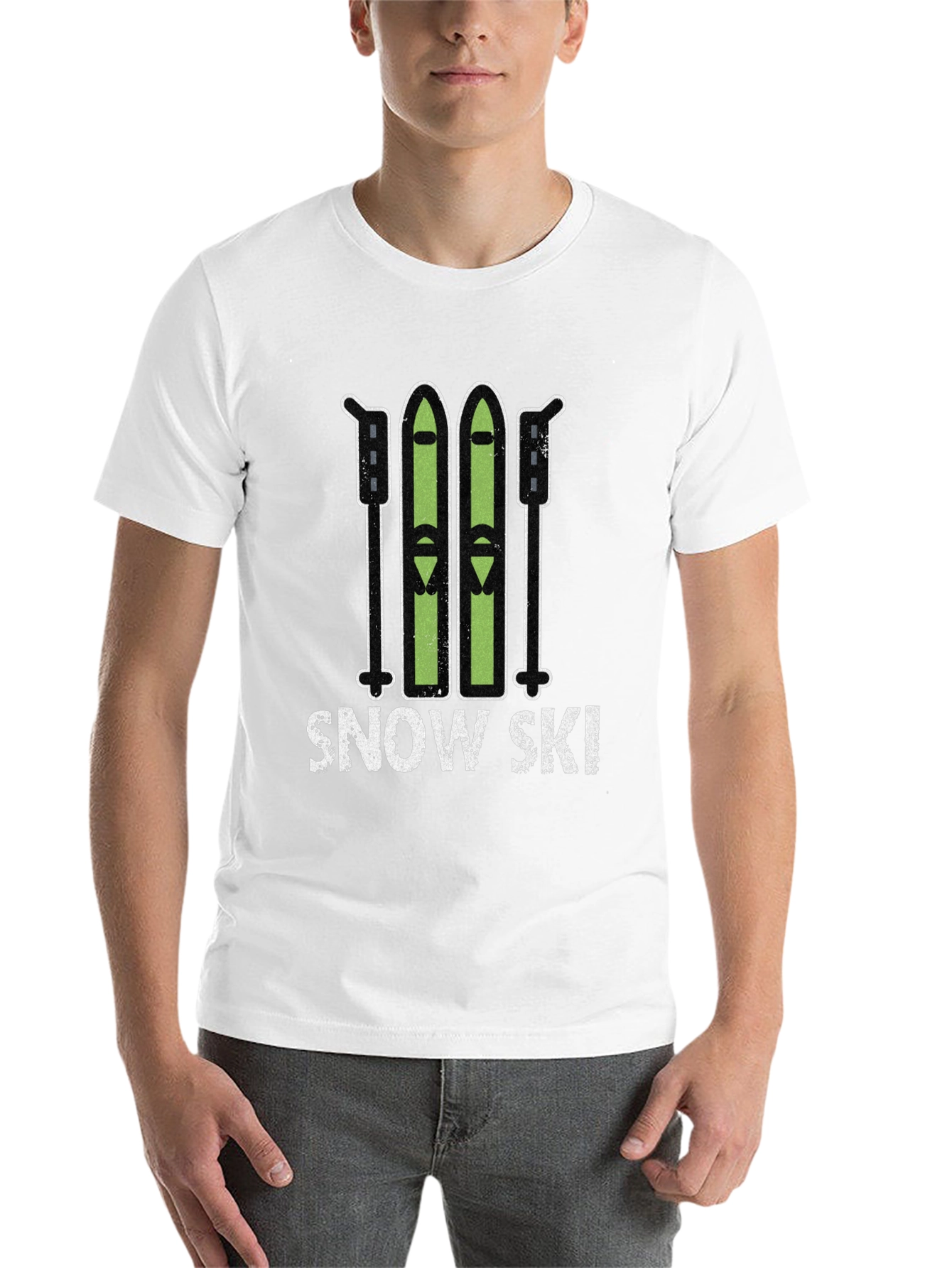 Black Snow Ski Graphic Tee - Winter Sports T-Shirt view 14