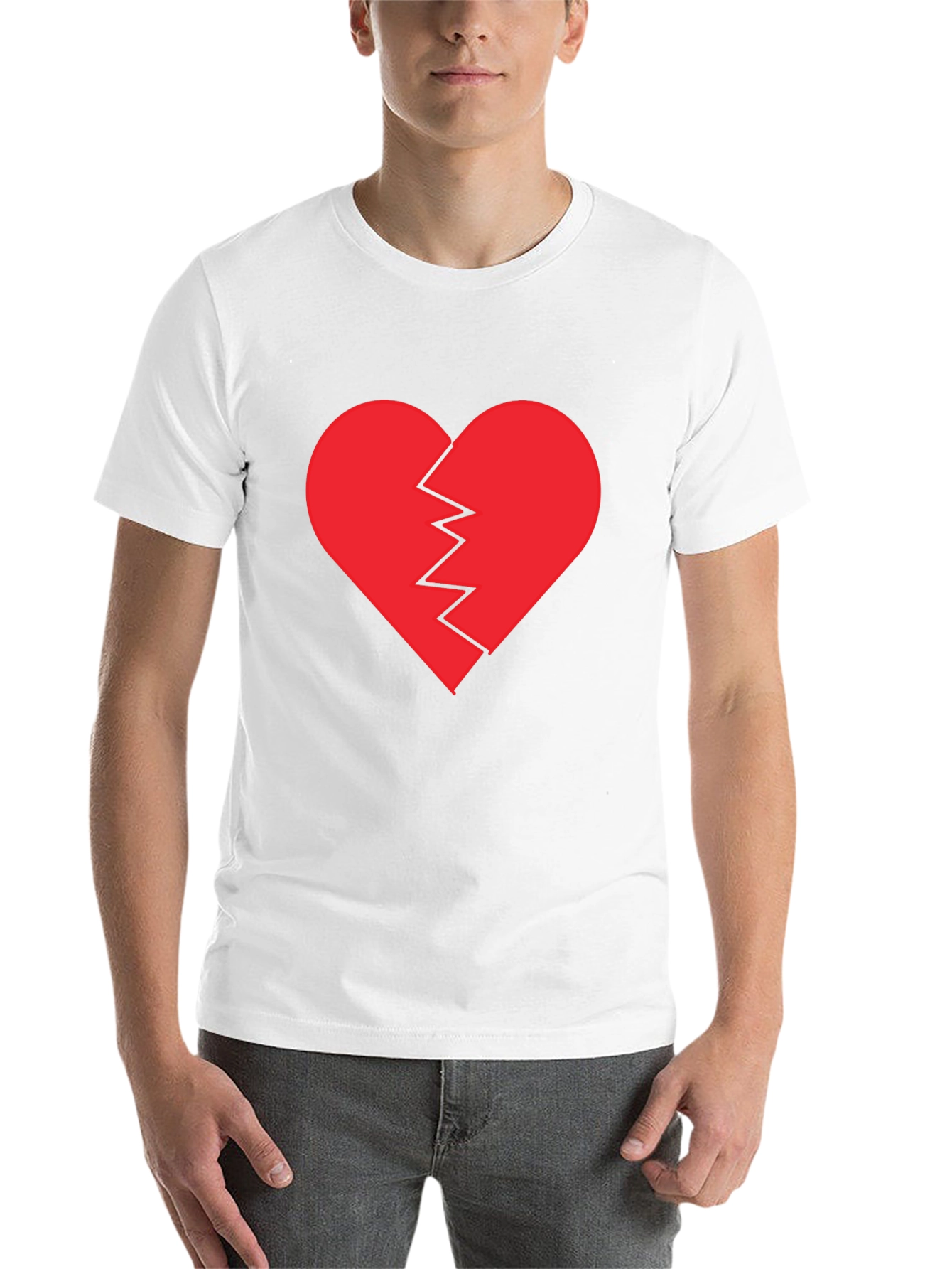 Black Broken Heart Graphic Tee - Black Cotton T-Shirt view 14