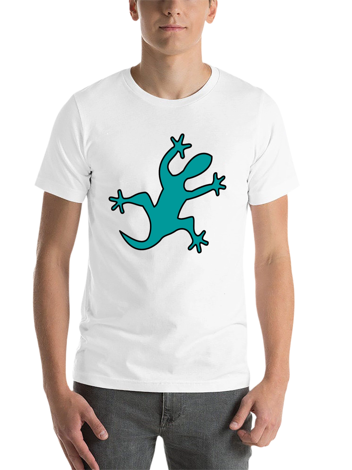 Black Cool Gecko Graphic Black T-Shirt view 14