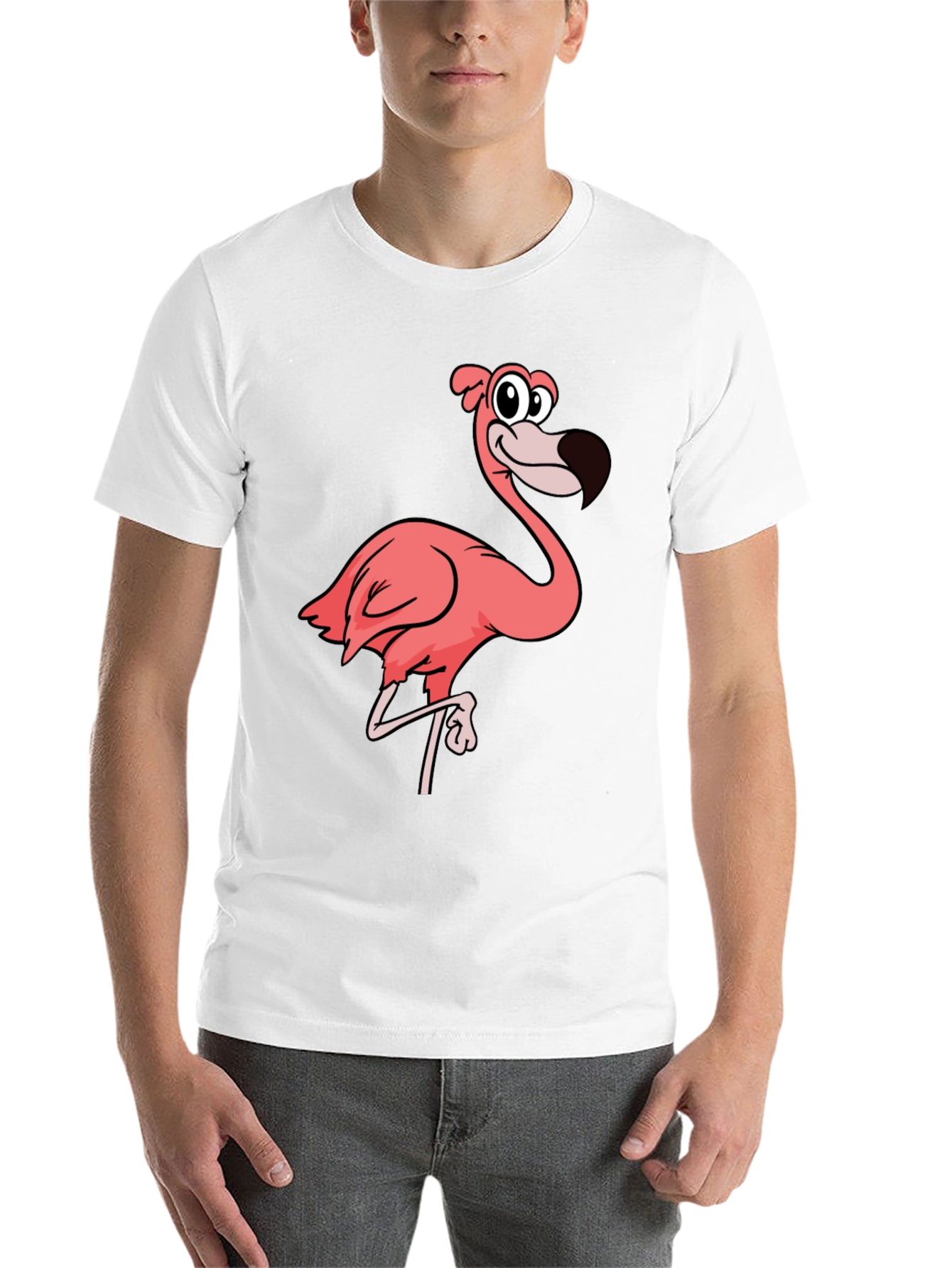 Black Flamingo Graphic Tee - Black Cotton T-Shirt view 14