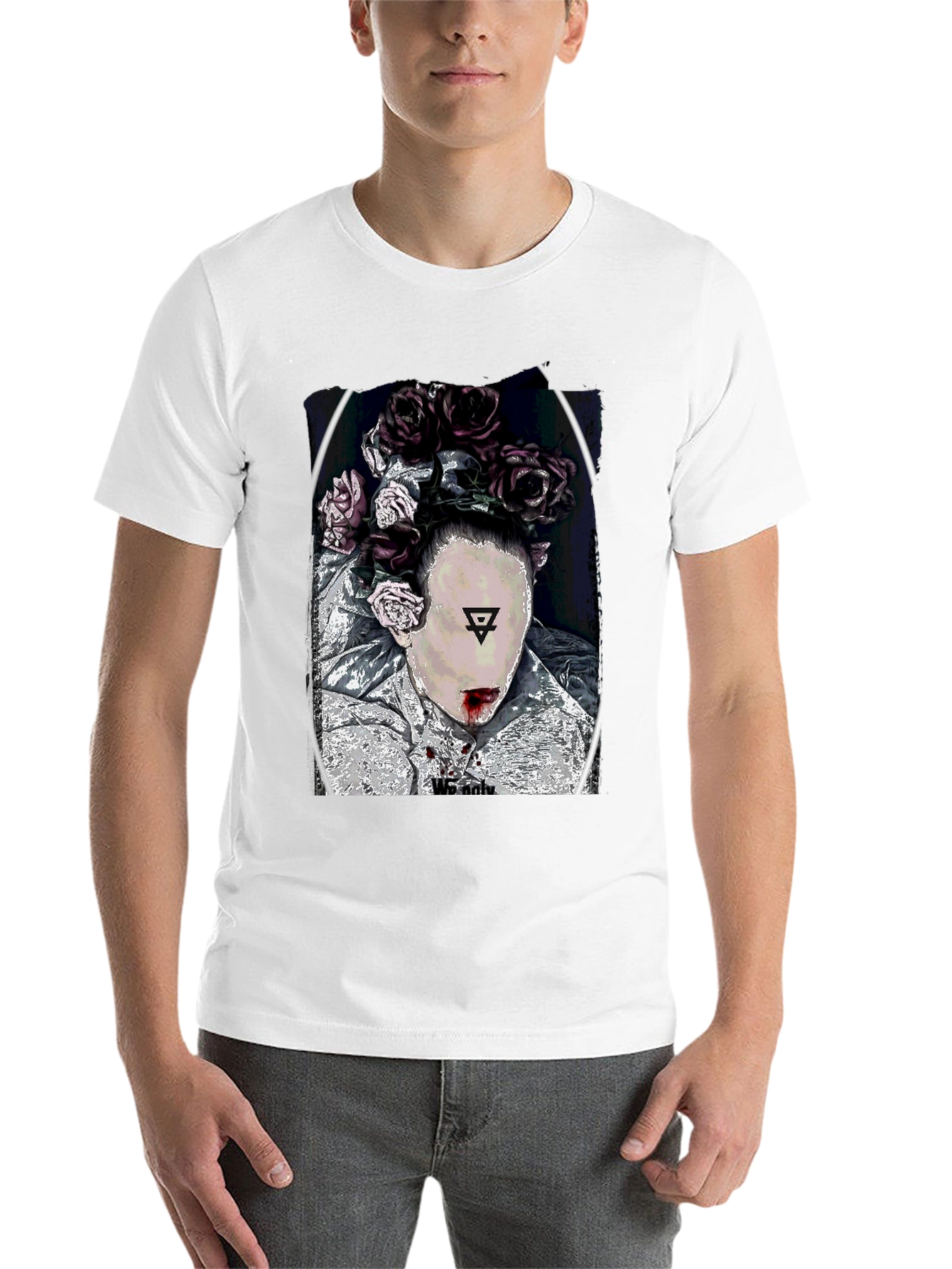 Black Floral Crown Graphic Black T-Shirt view 14