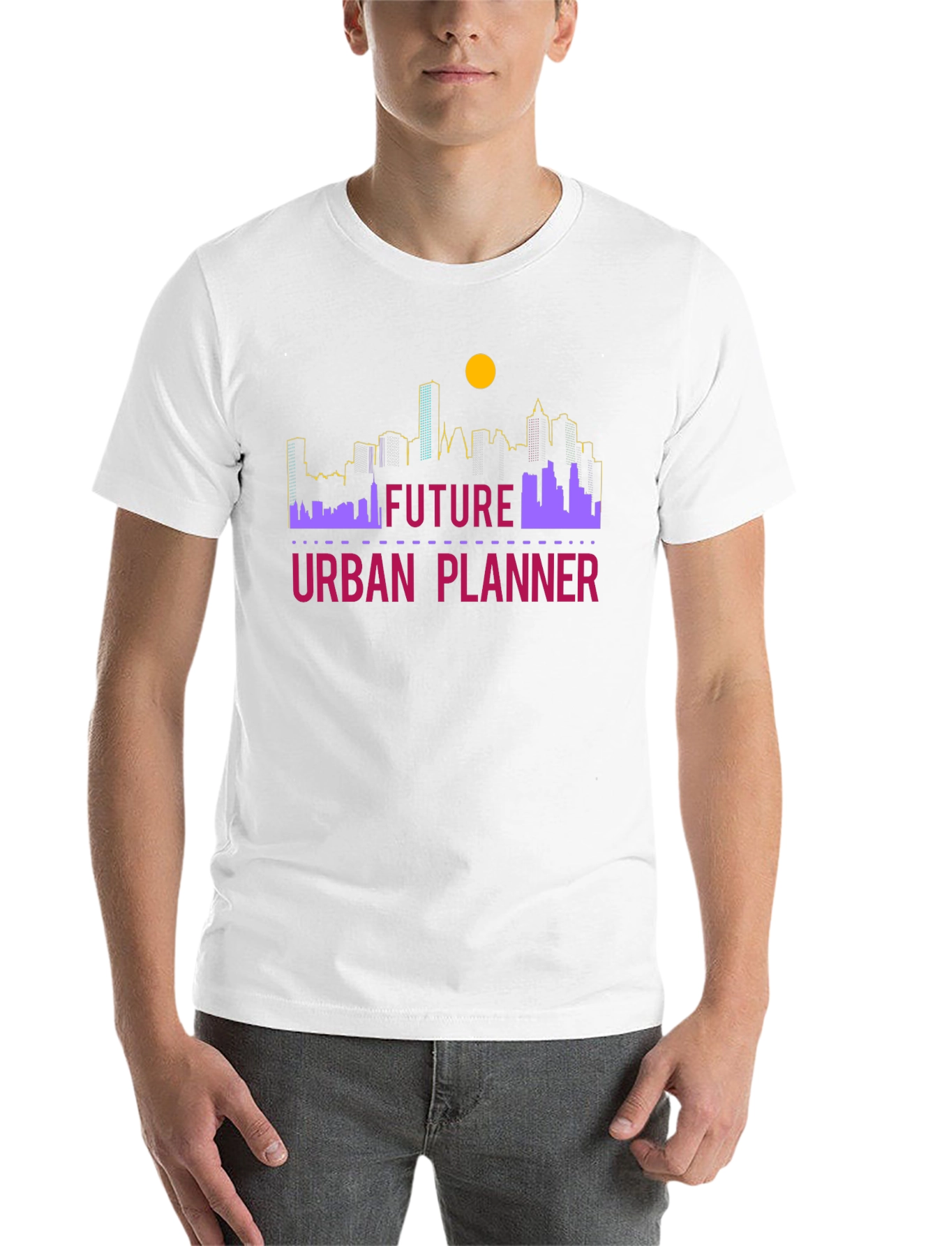 Black Future Urban Planner T-Shirt - Skyline Design view 14