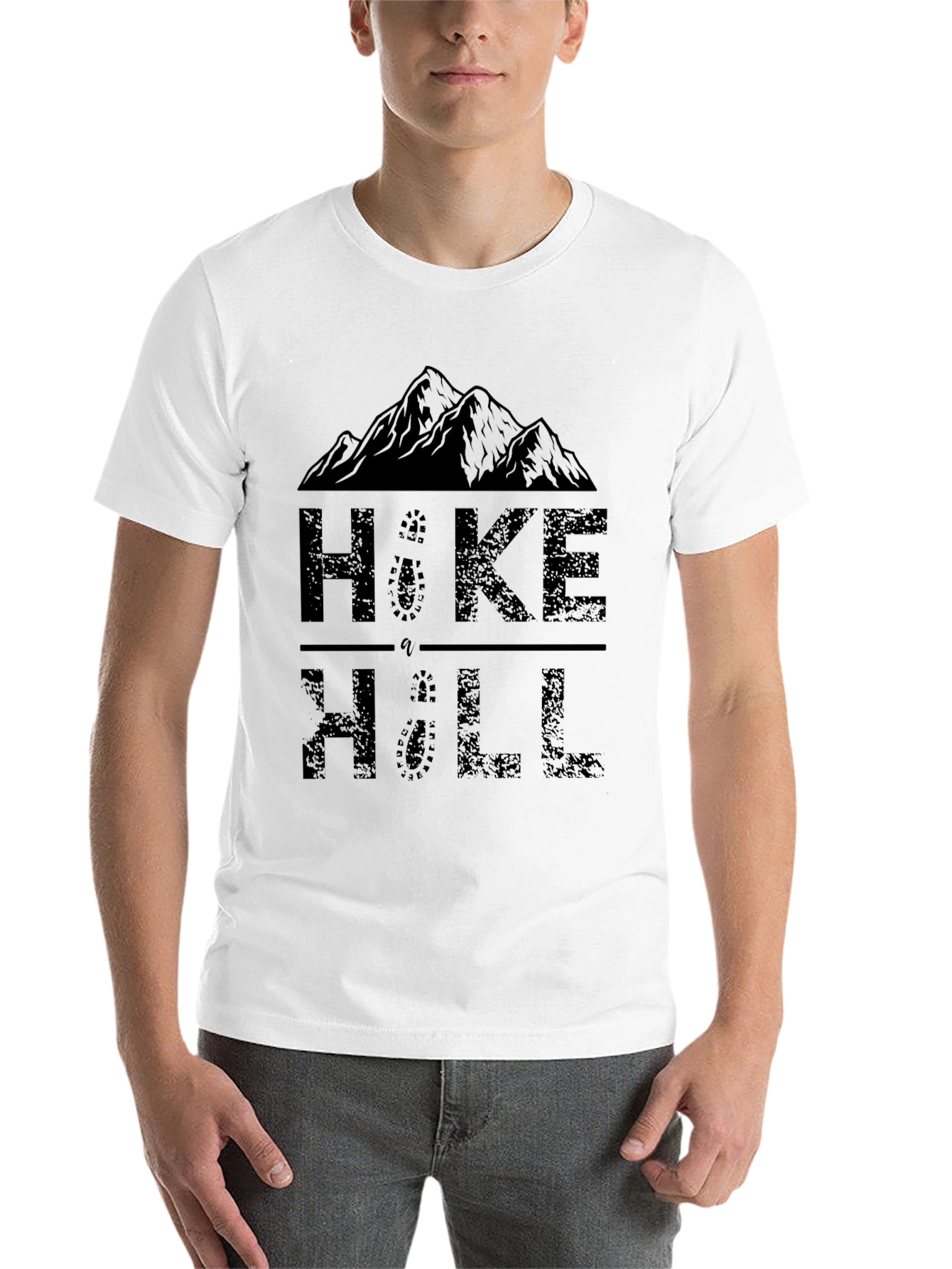 Black Hike a Hill Graphic Print Crew Neck T-Shirt view 14
