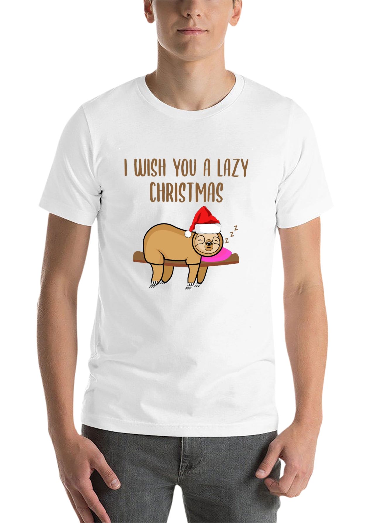 Black Lazy Christmas Sloth Graphic Tee view 14