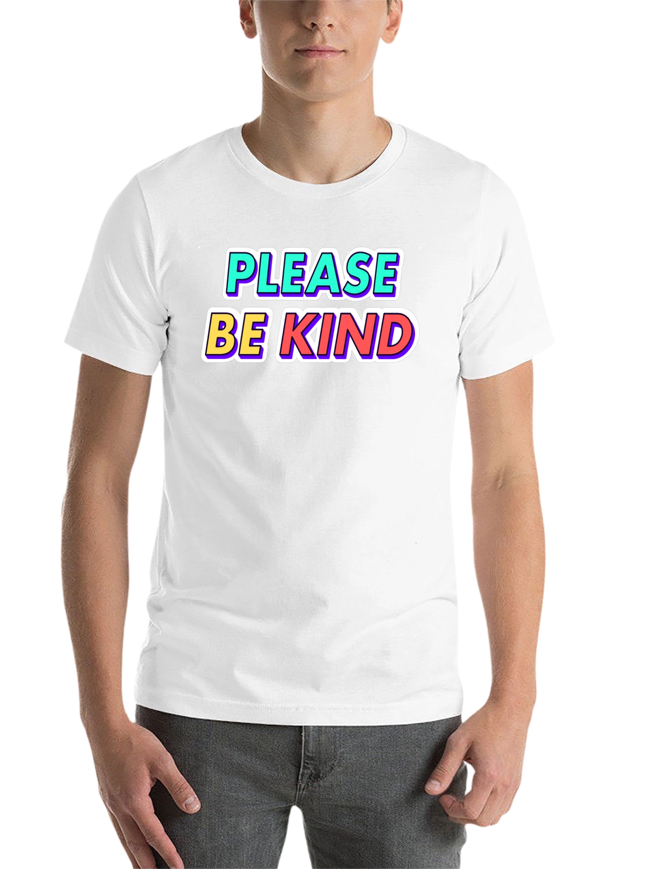 Black Please Be Kind Graphic Tee - Soft Cotton Blend T-Shirt view 14
