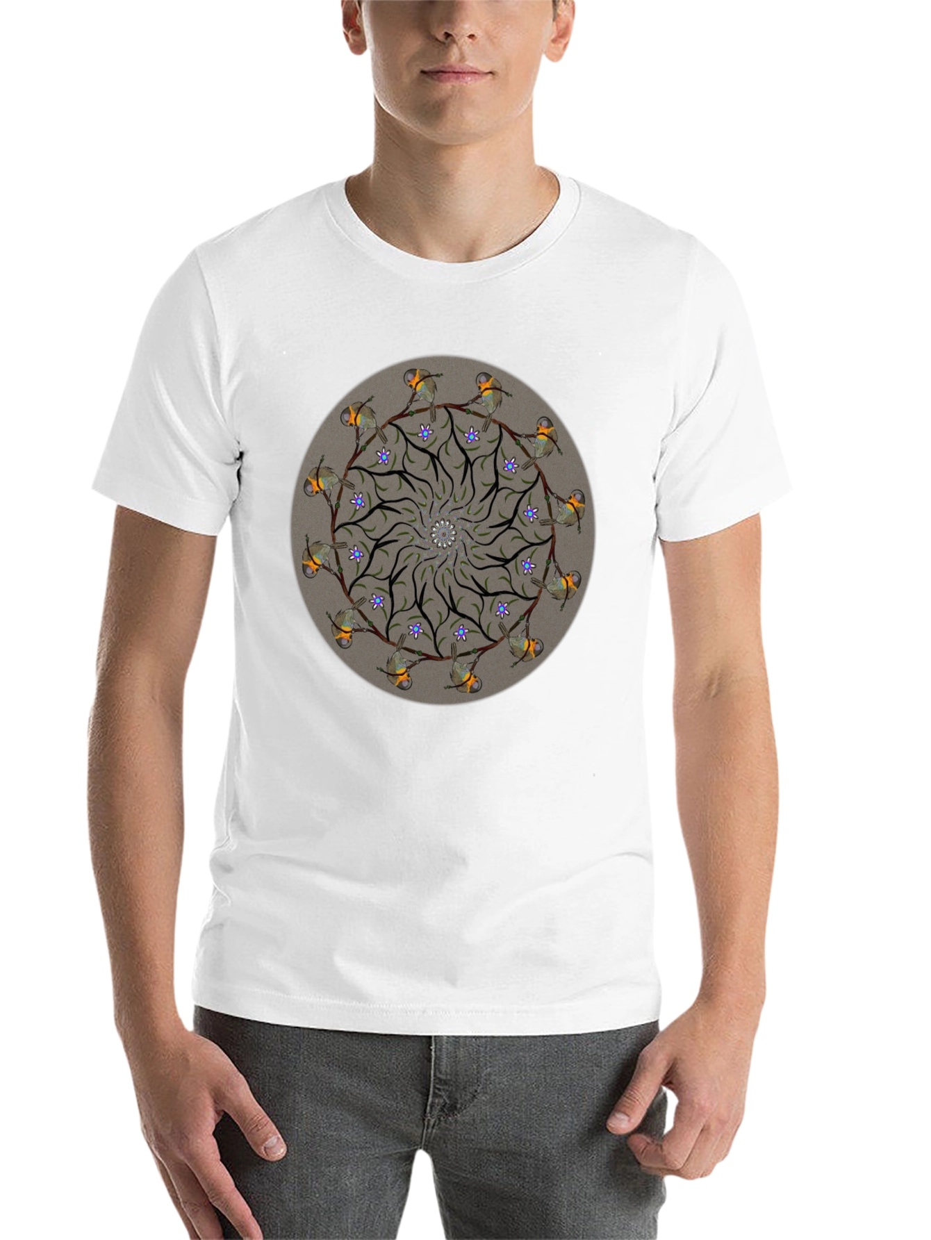 Black Bird Mandala Graphic Tee - Unique Nature Design view 14