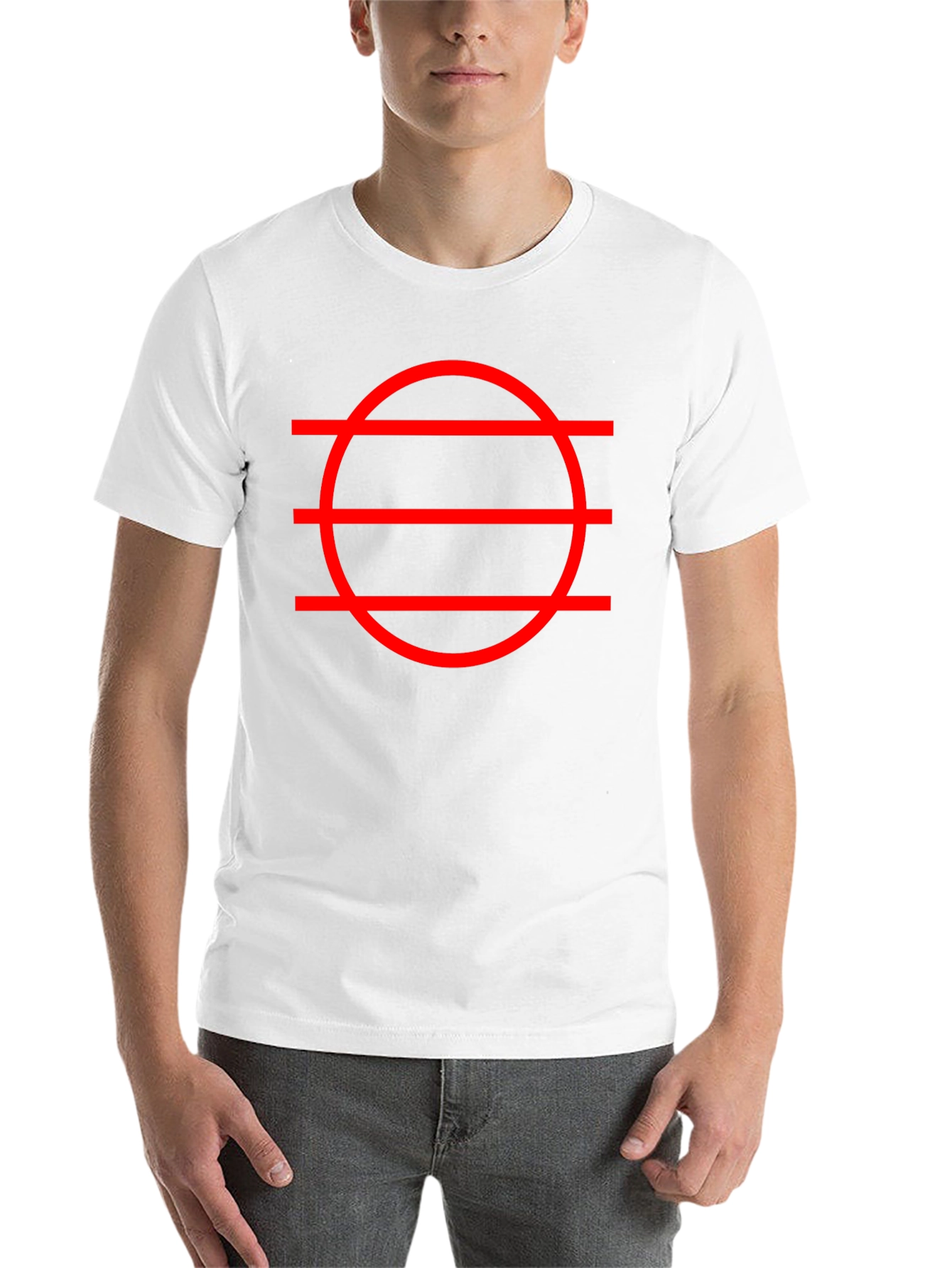 Black Geometric Circle & Line Graphic Tee - Modern Design view 14