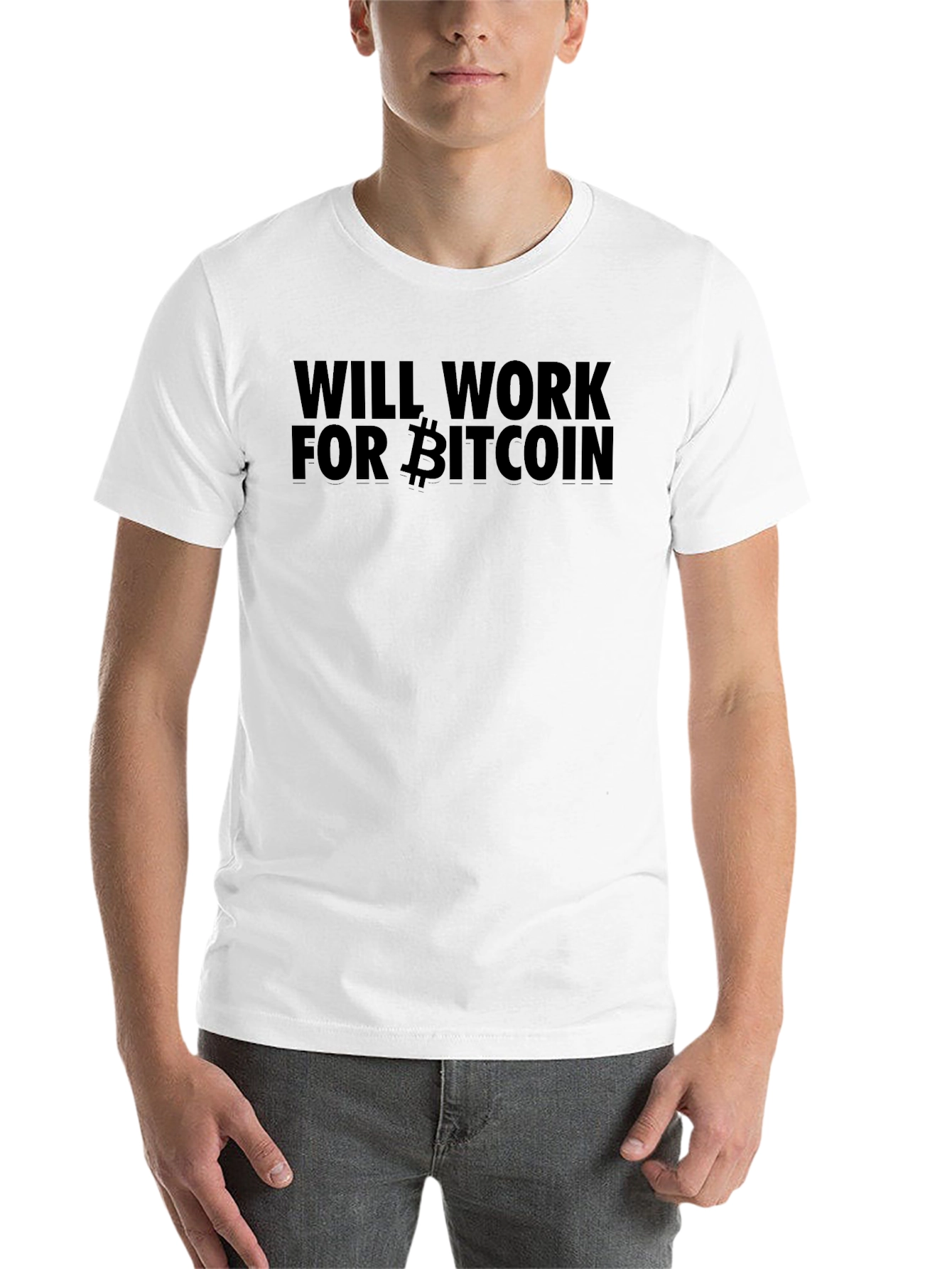 Black Will Work for Bitcoin T-Shirt view 14