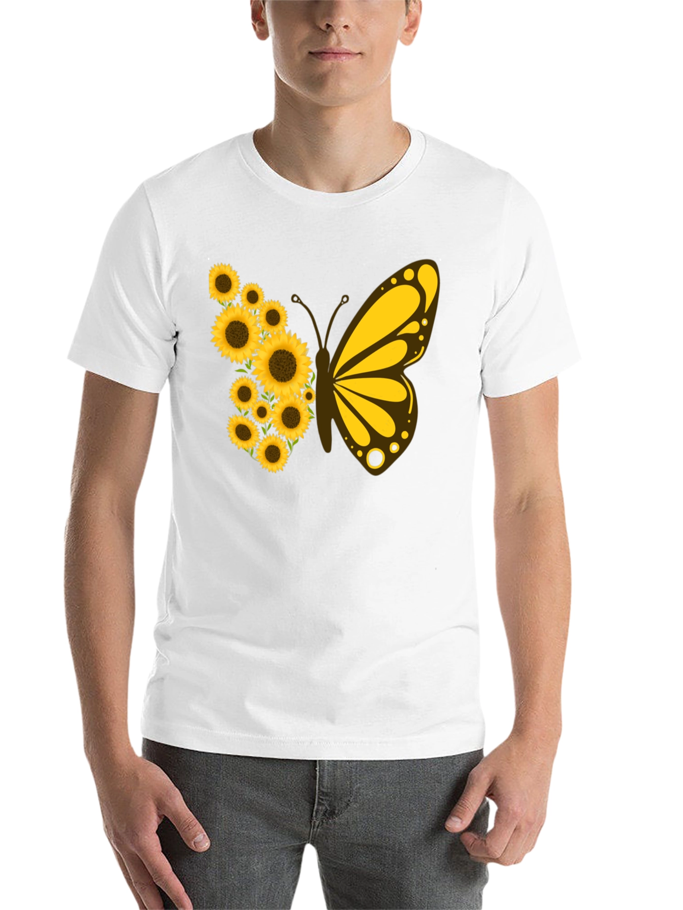 Black Sunflower Butterfly Graphic Tee view 14