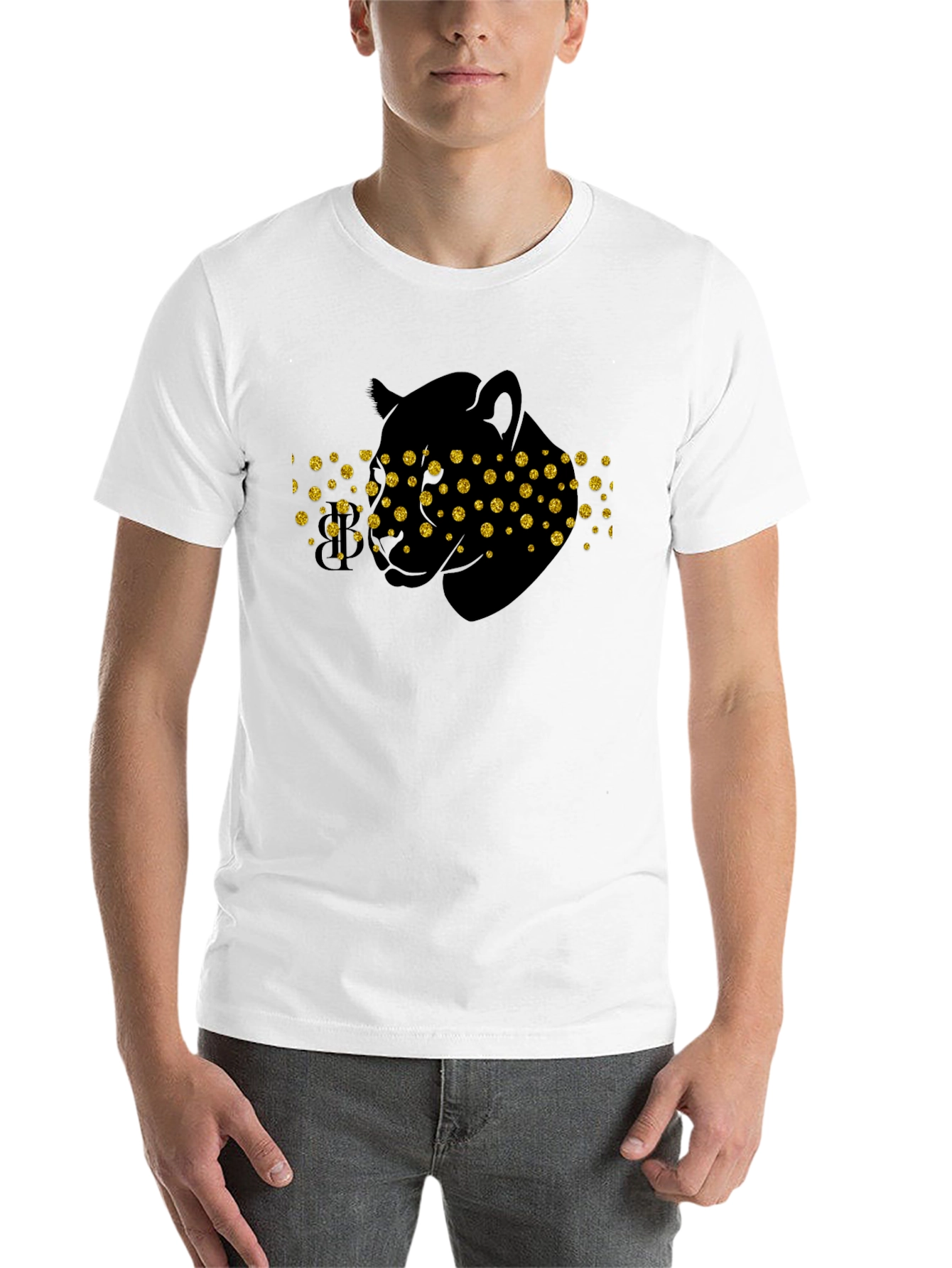 Black Black Panther Tee - Gold Glitter Eyes view 14