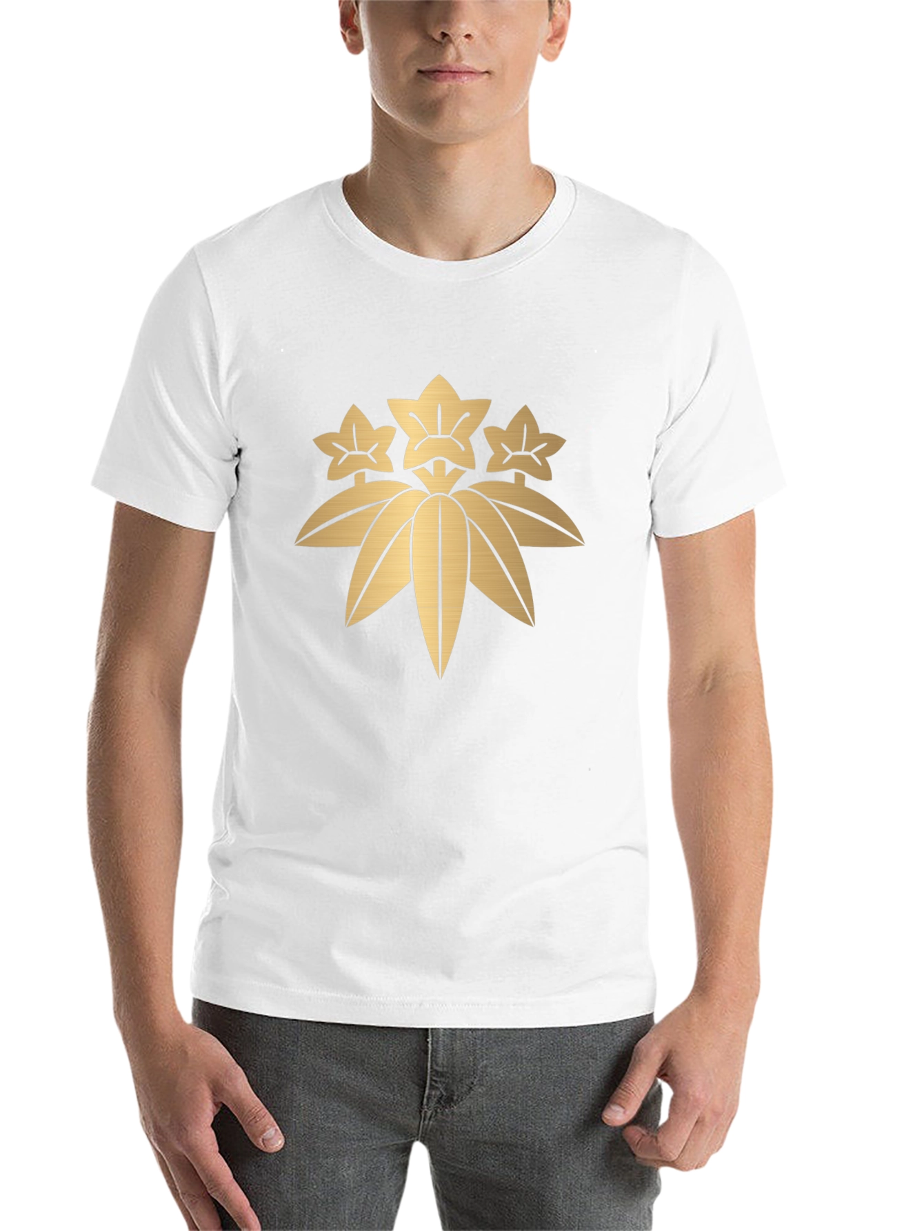 Black Japanese Clan Mon T-Shirt - Gold Design view 14