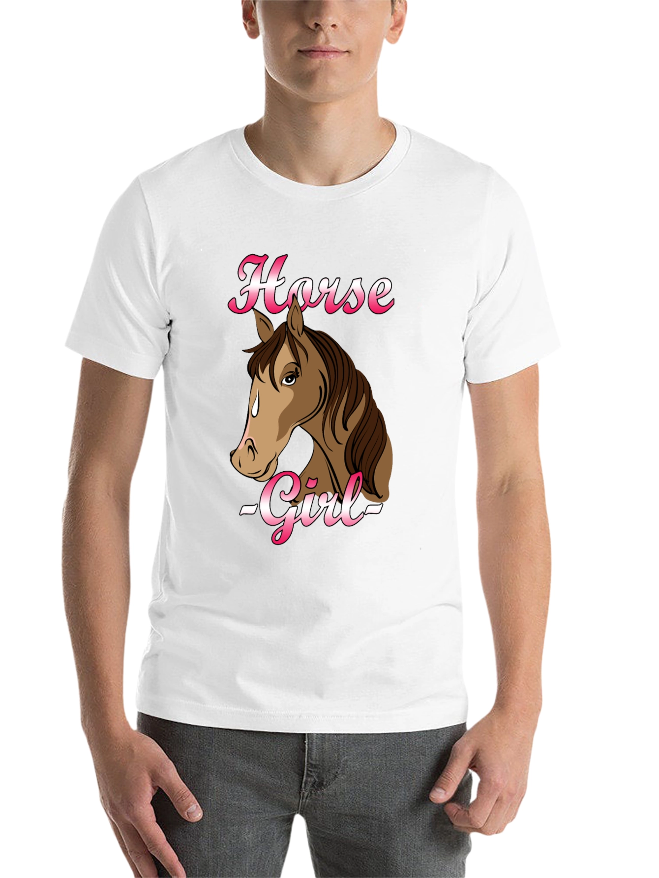 Black Horse Girl Graphic T-Shirt - Black Cotton Tee view 14