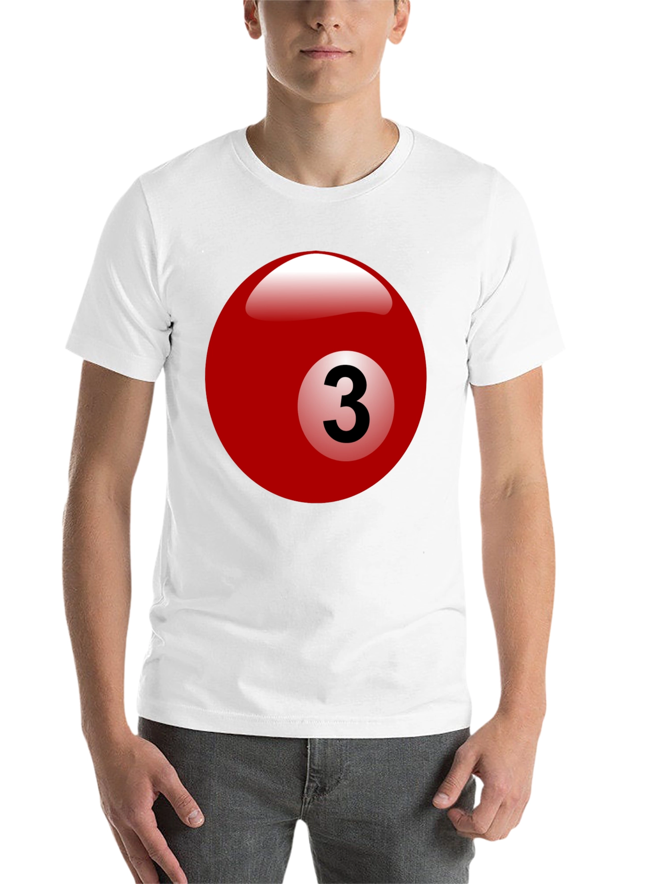 Black Billiard Ball #3 Graphic T-Shirt - Cool Casual Tee view 14